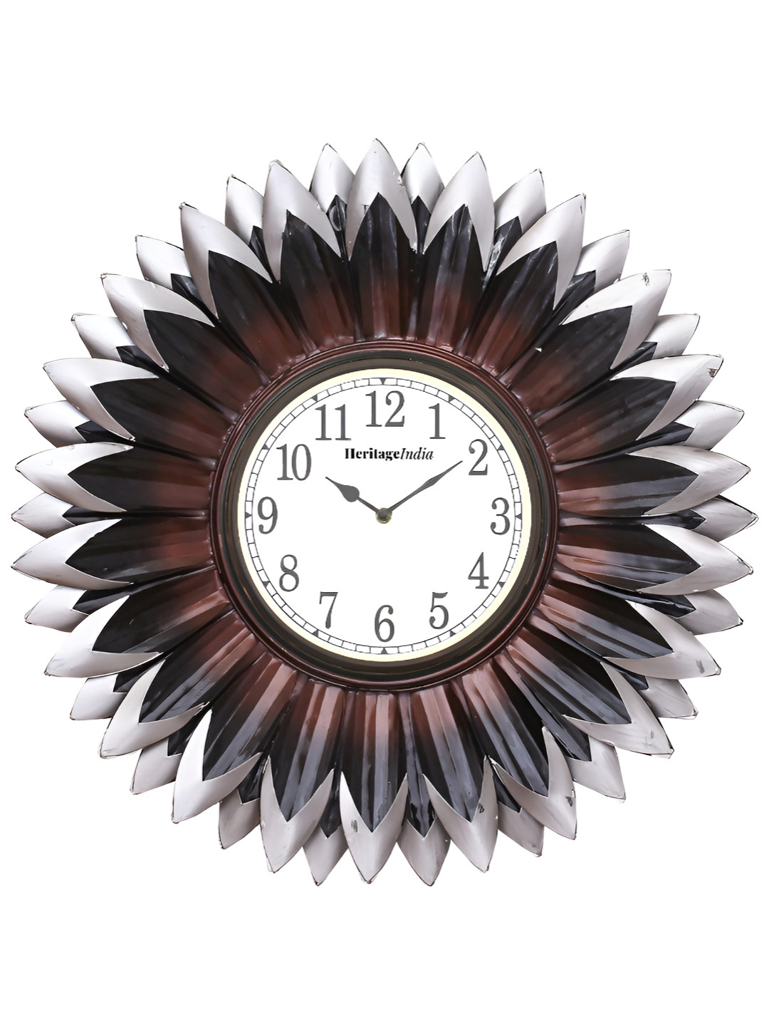 

Heritage India Black & White Textured Round Shaped Contemporary Wall Clock