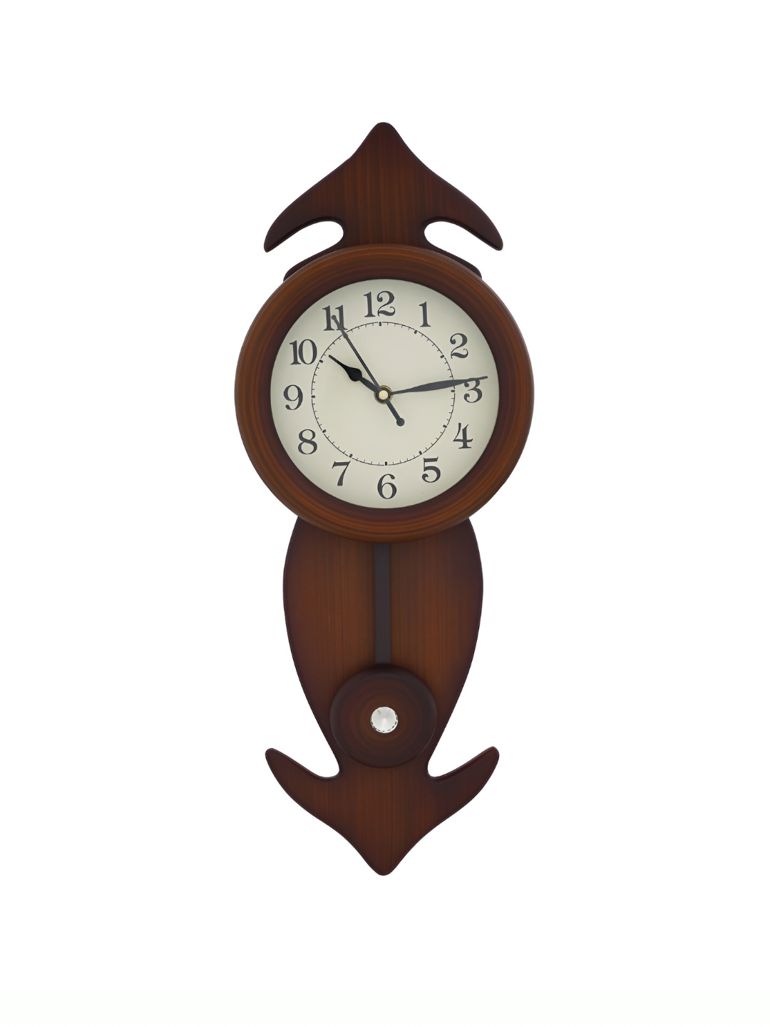 

Heritage India Brown & white Round Traditional Analogue Pendulum Wall Clock