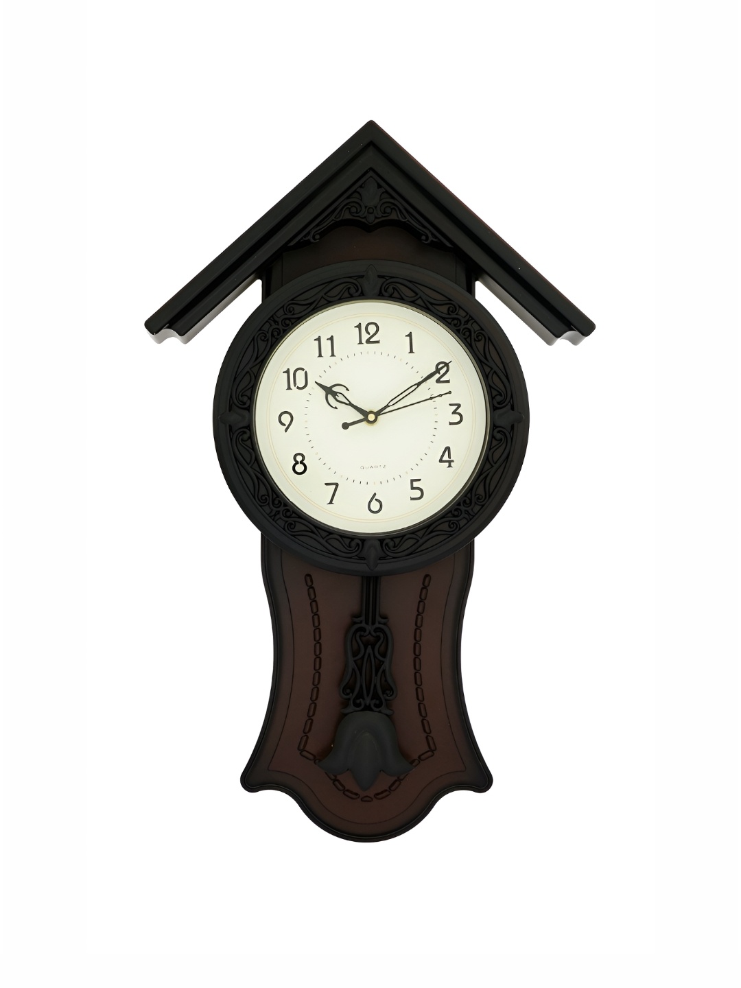 

Heritage India Brown & White Traditional Analogue Pendulum Wall Clock