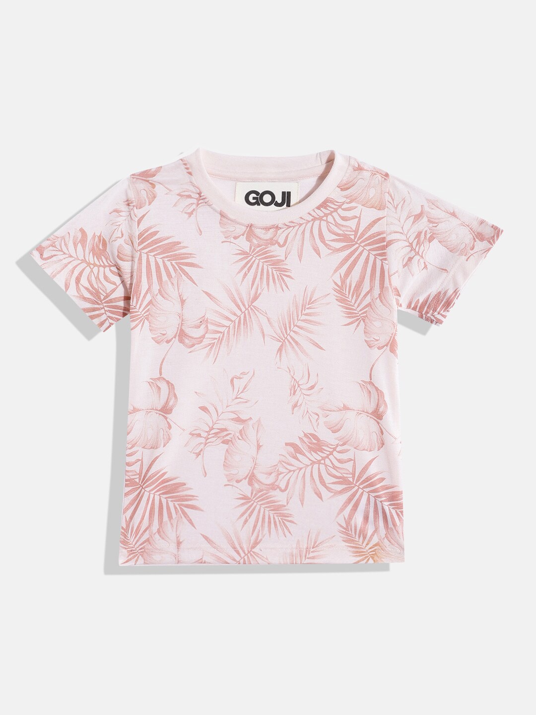 

GOJI Kids Tropical Printed Cotton T-shirt, Peach