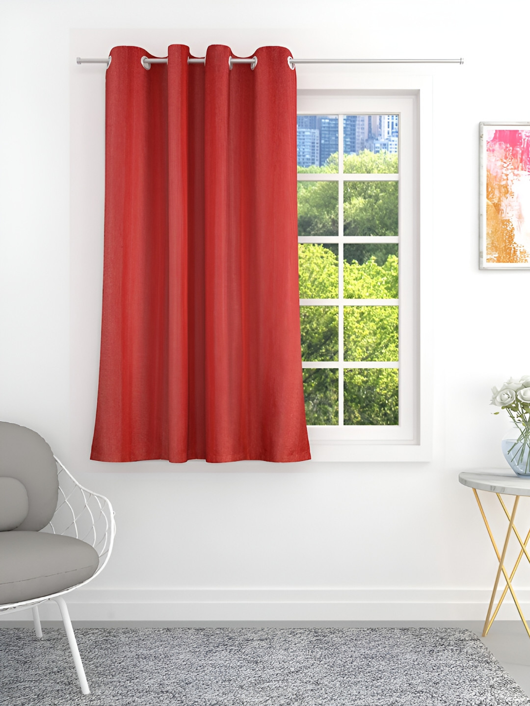 

THE CONVERSION Orange Room Darkening Jute Window Curtain