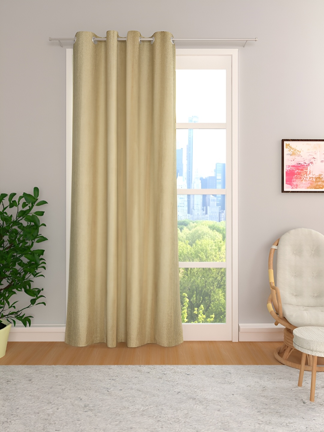 

THE CONVERSION Beige Room Darkening Long Door Curtain