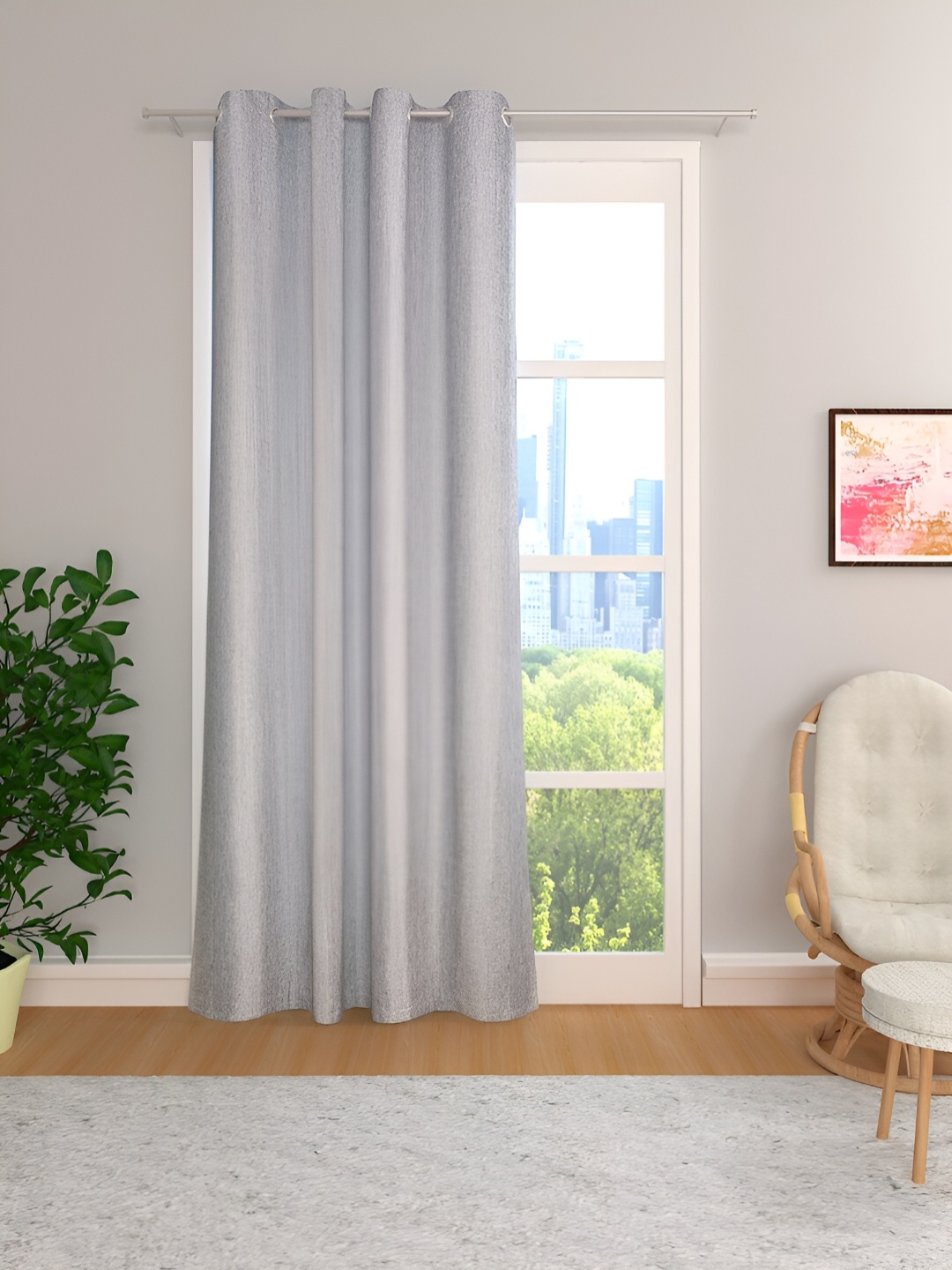

THE CONVERSION Grey Room Darkening Long Door Curtain