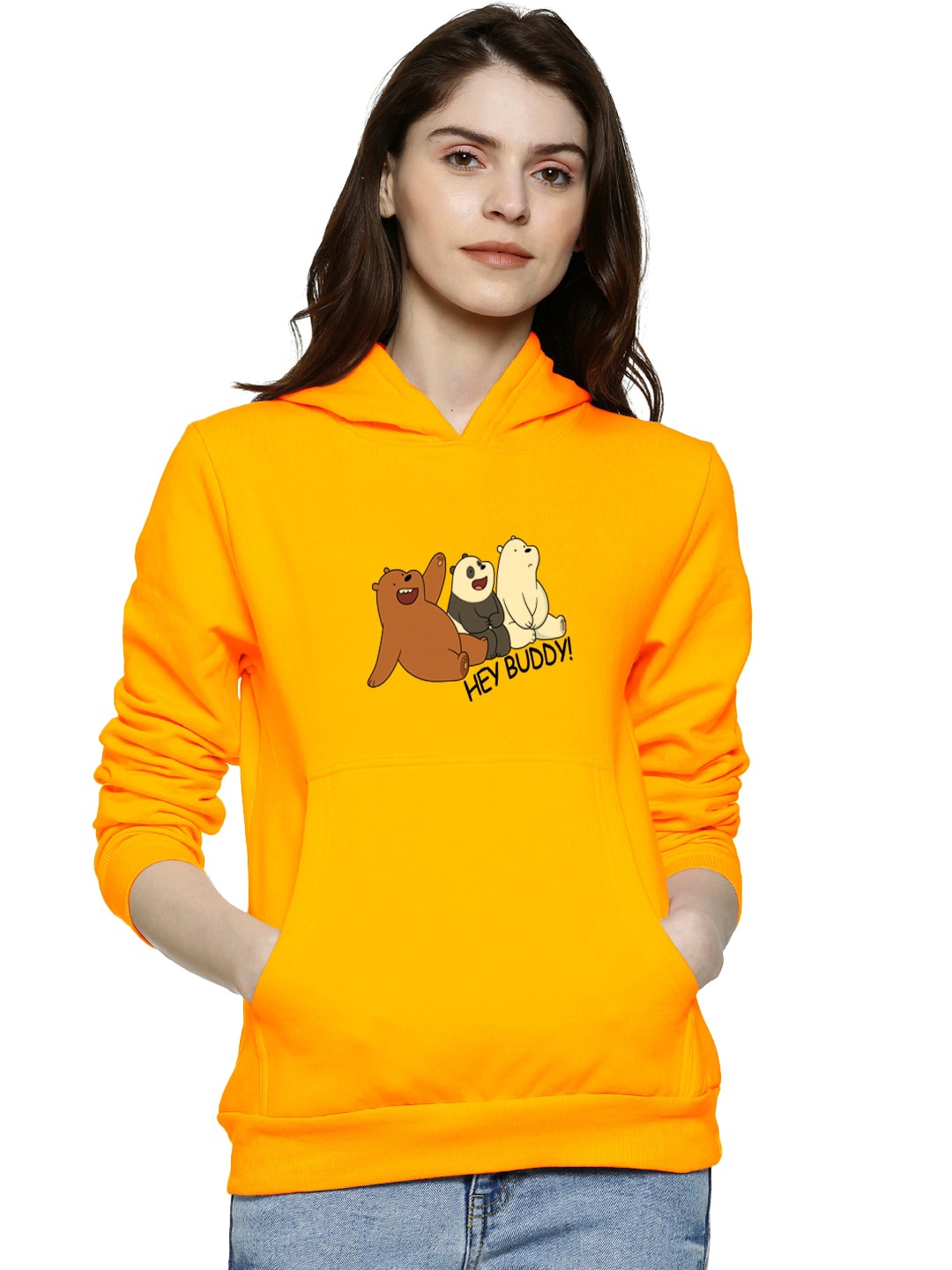 

BAESD Graphic Printed Hooded Cotton Sweatshirt, Orange