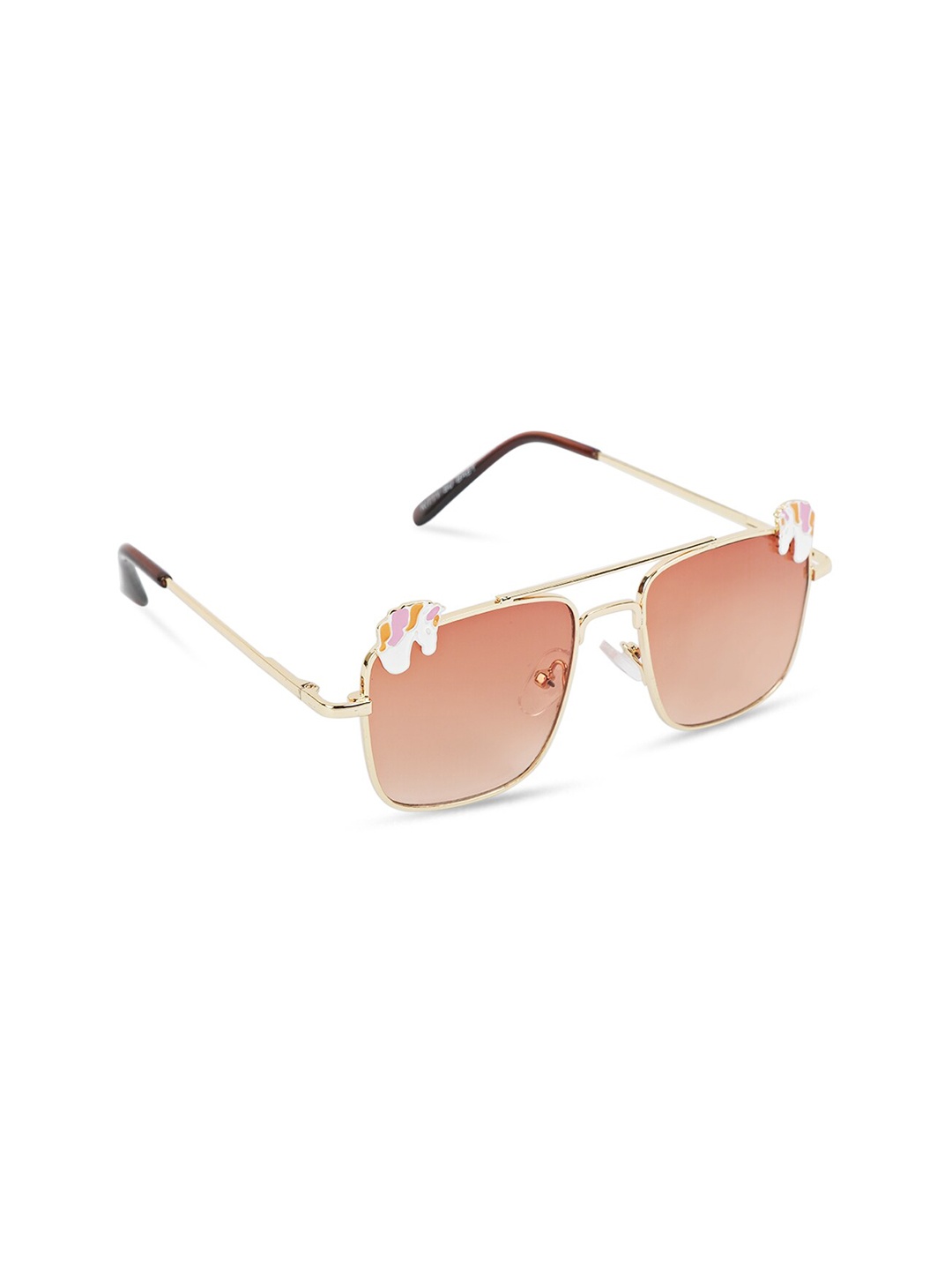 

DukieKooky Unisex Kids Full Rim Square Sunglasses with UV Protected Lens, Brown