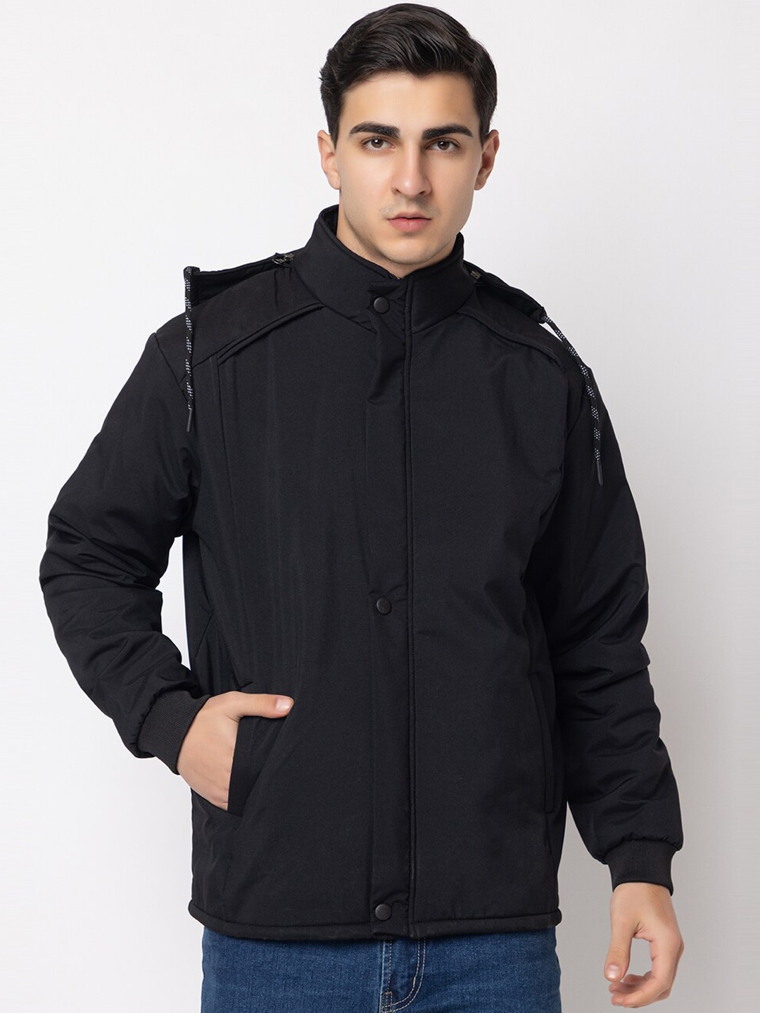 

TYSORT Hooded Lightweight Woollen Puffer Jacket, Black