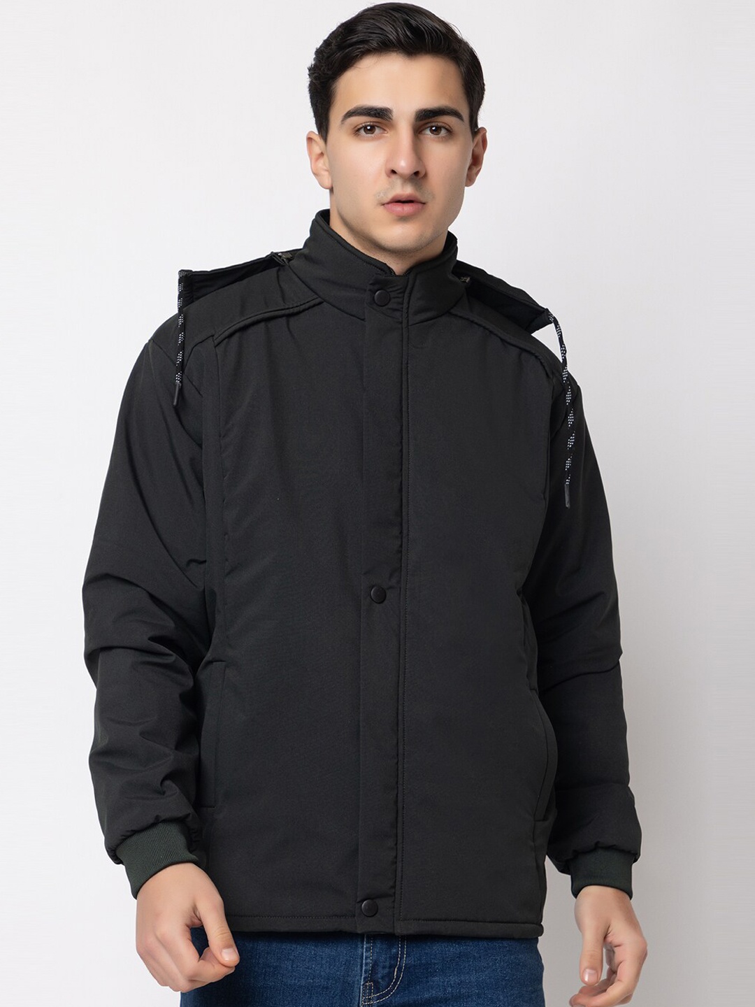 

TYSORT Hooded Lightweight Woollen Bomber Jacket, Olive