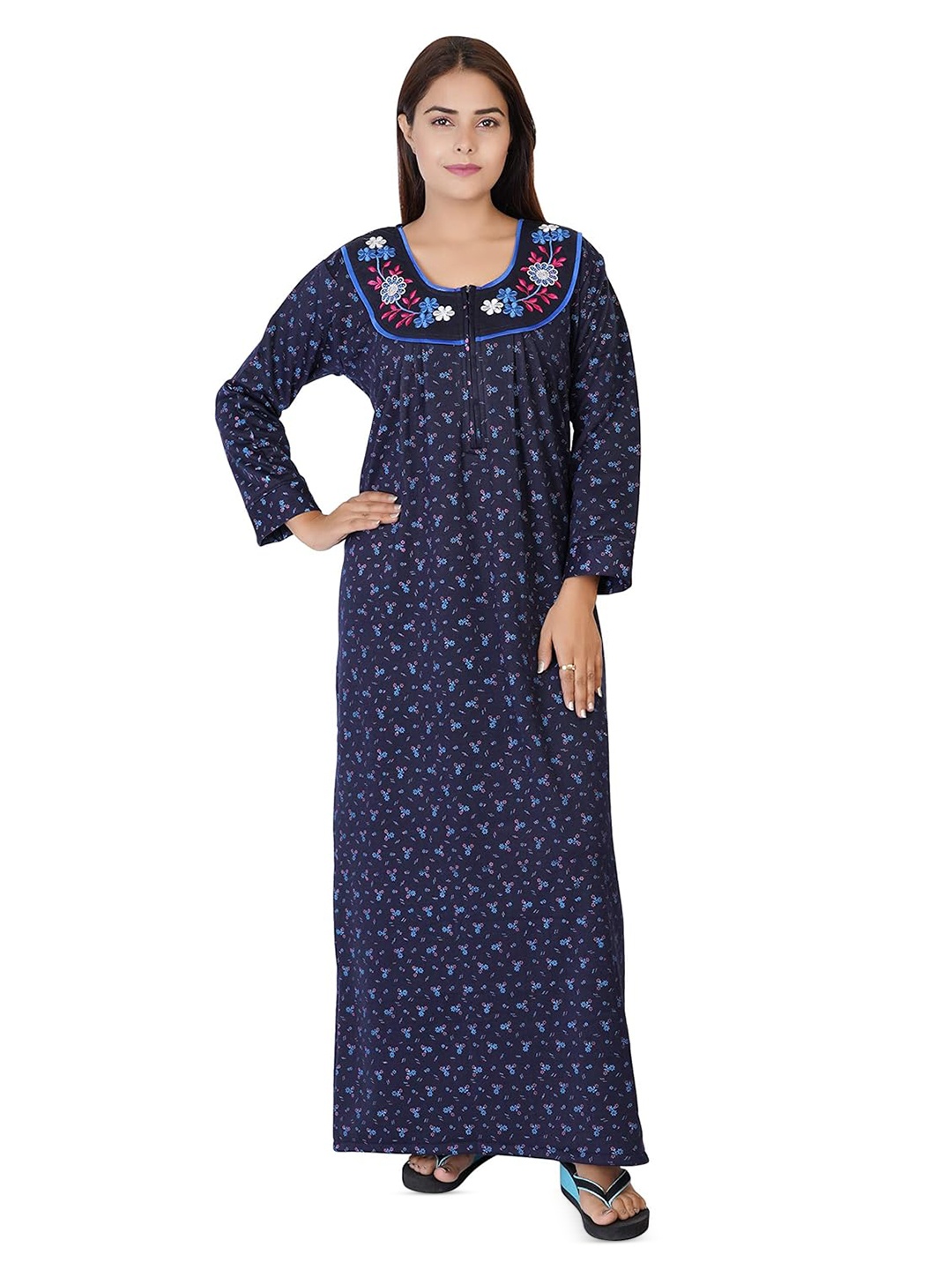 

Shararat Printed Maxi Nightdress, Blue