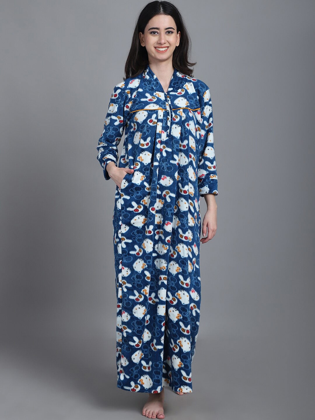 

Shararat Printed Maxi Nightdress, Blue