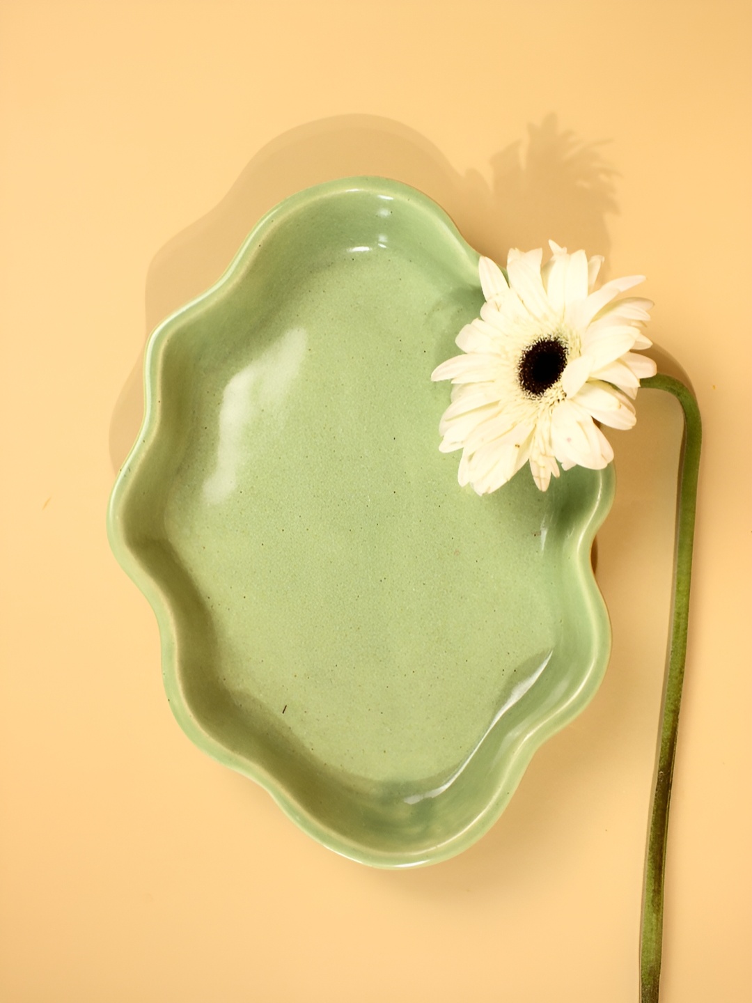 

The Orby House Green Ceramic Glossy Plate