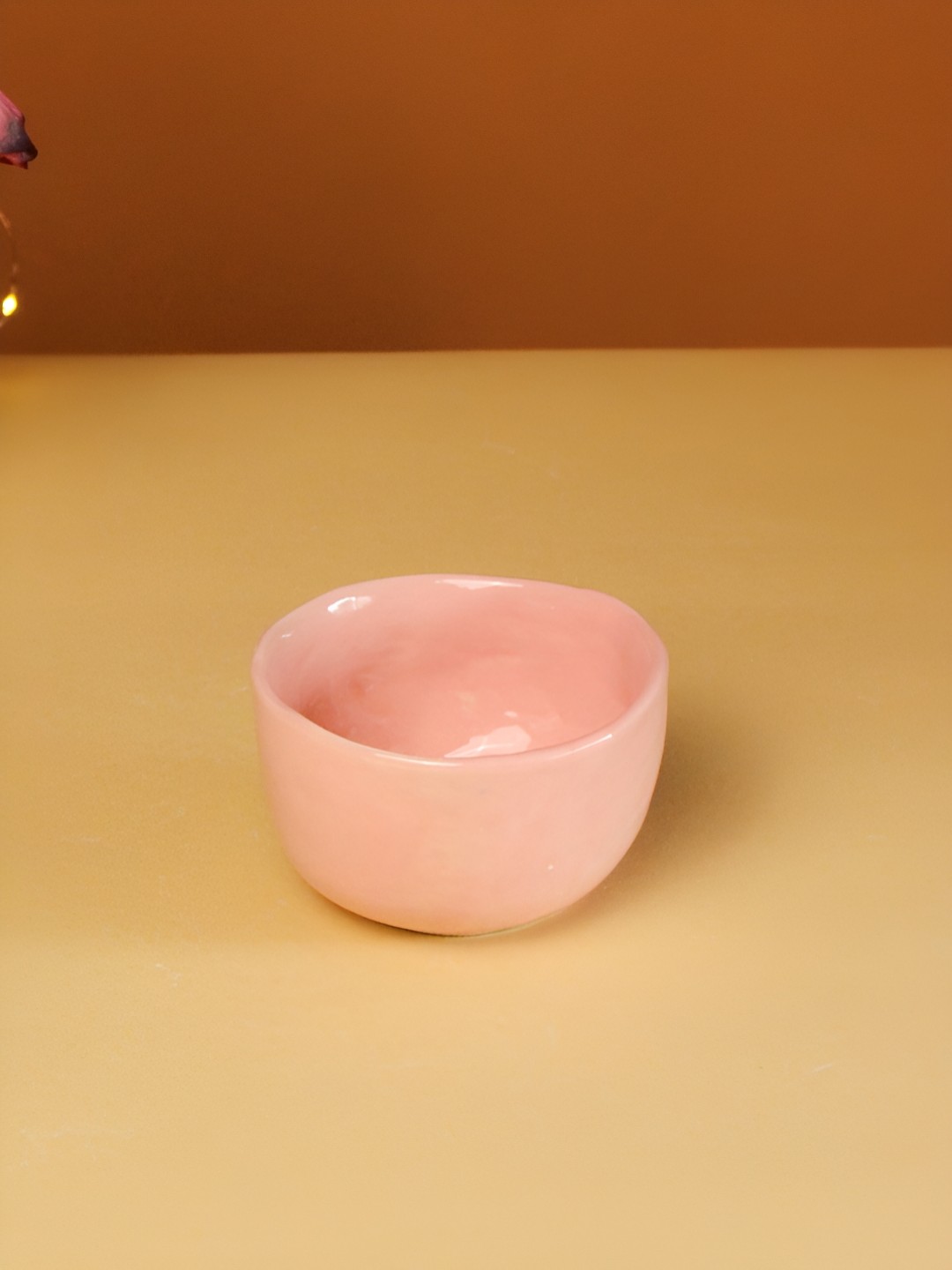 

The Orby House Pink Ceramic Glossy Bowl, Peach
