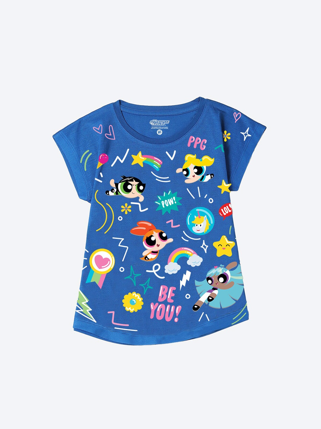 

YK Warner Bros Girls Powerpuff Girls Printed Extended Sleeves Top, Blue