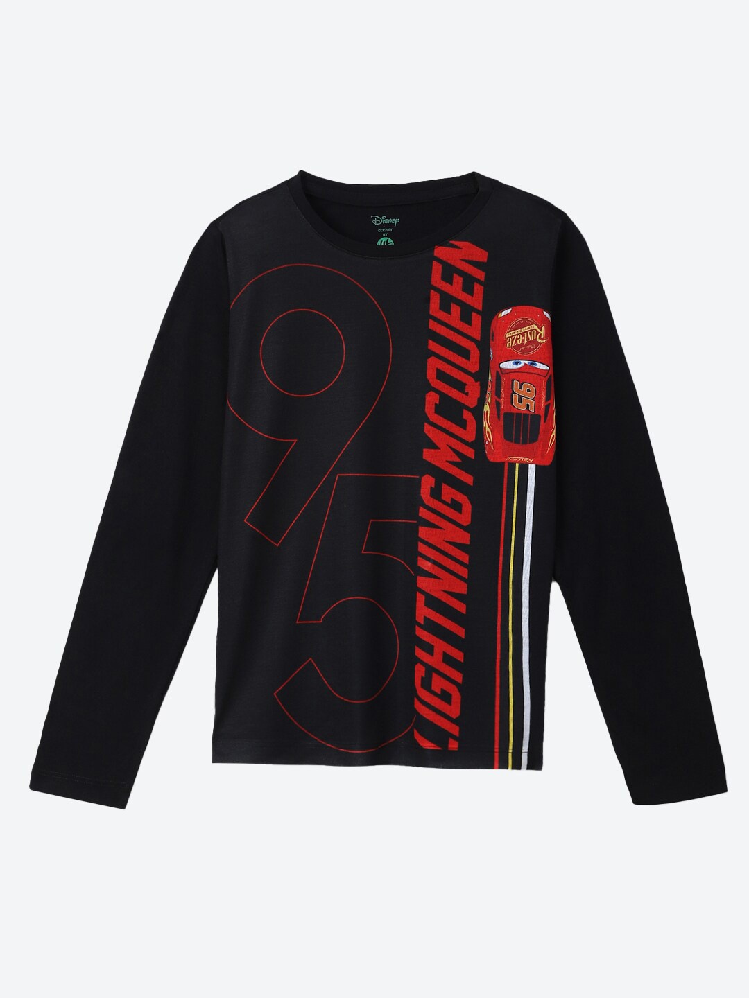 

YK Disney Boys Cars Printed T-shirt, Black