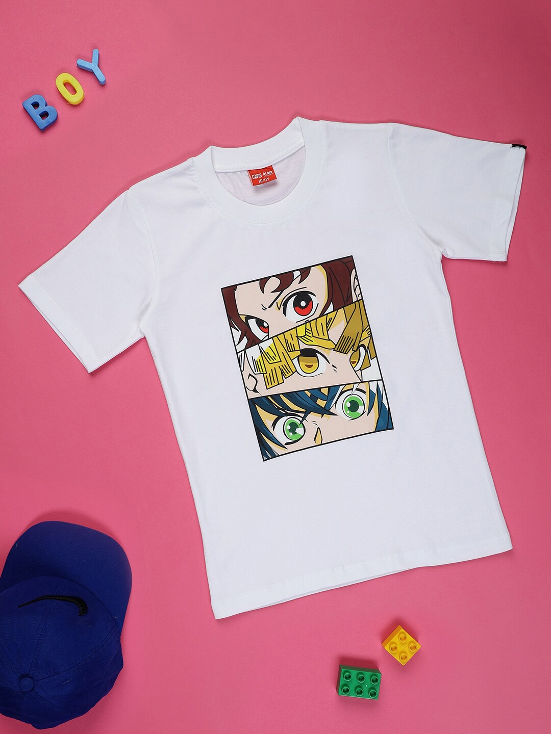 

Gavin Paris Boys Demon Slayer Printed Pure Cotton Bio Finish T-shirt, White