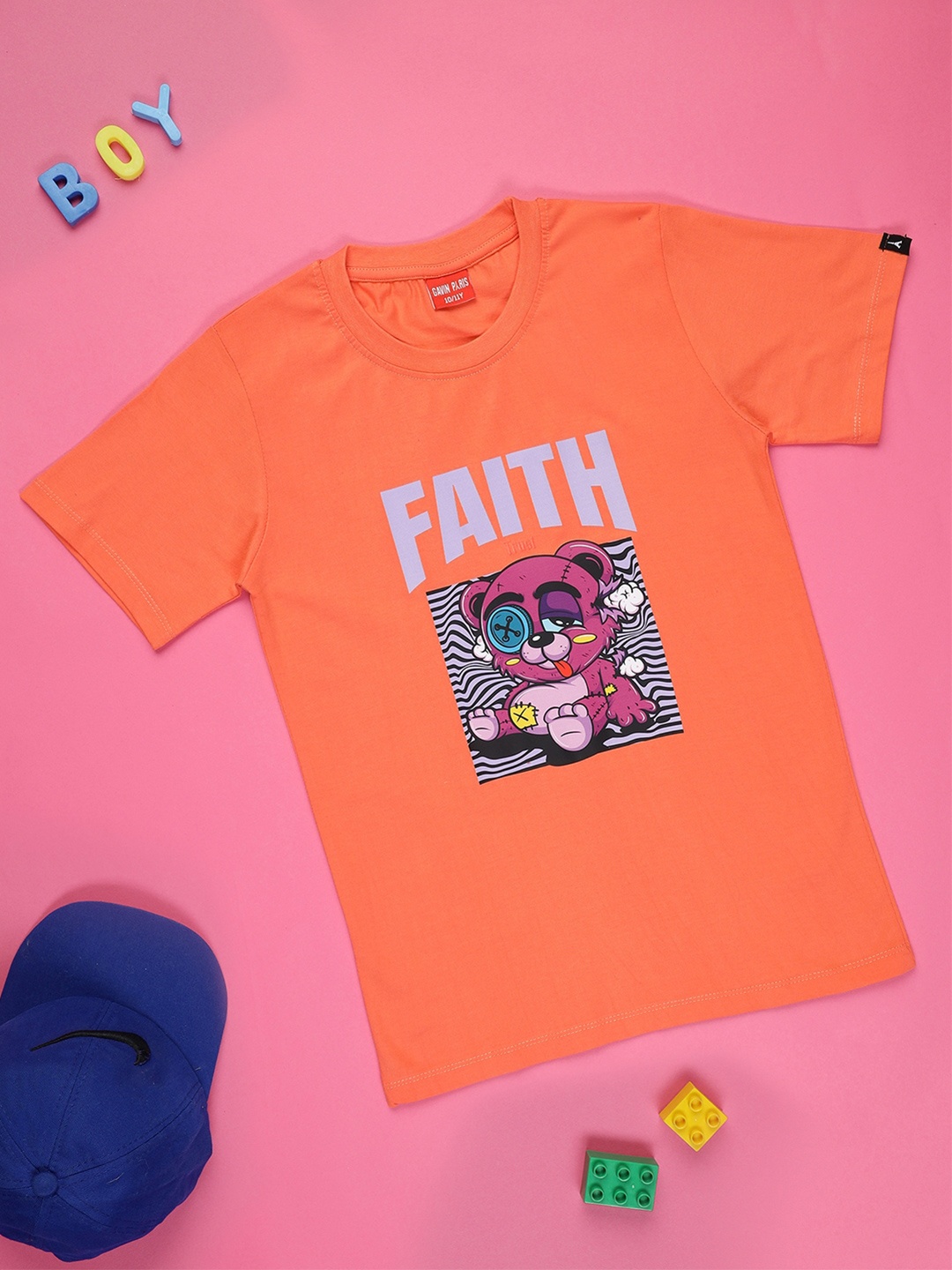 

Gavin Paris Boys Graphic Printed Pure Cotton Bio Finish T-shirt, Orange