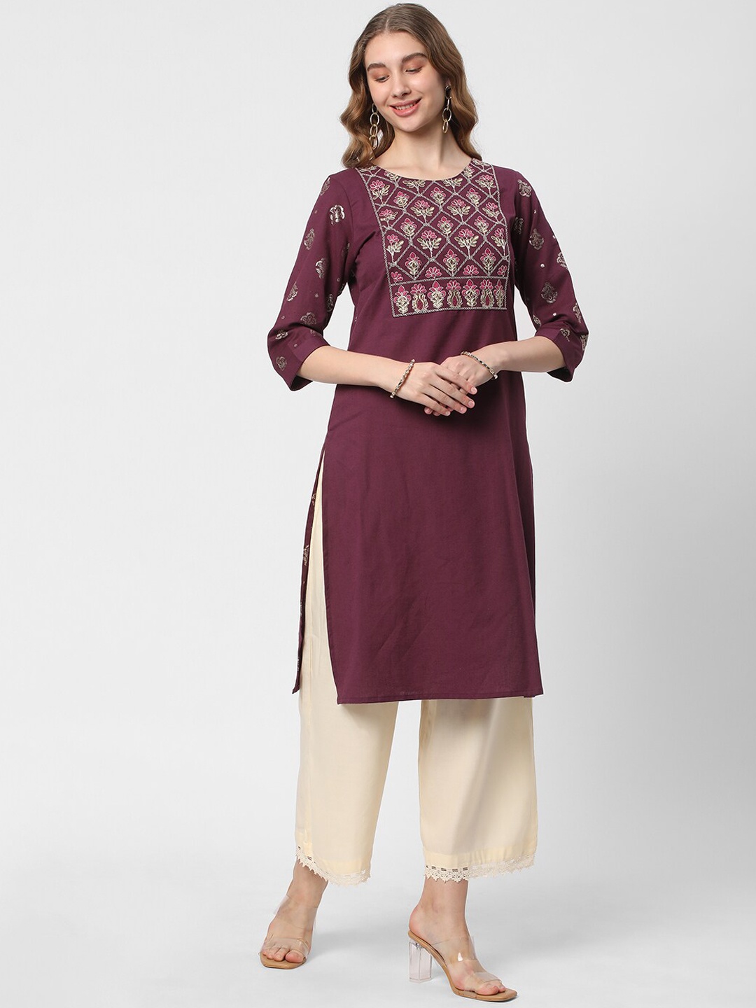 

R&B Women Red Kurta, Brown