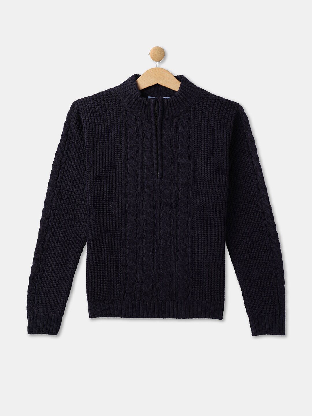 

R&B Boys Cable Knit Acrylic Sweater, Navy blue