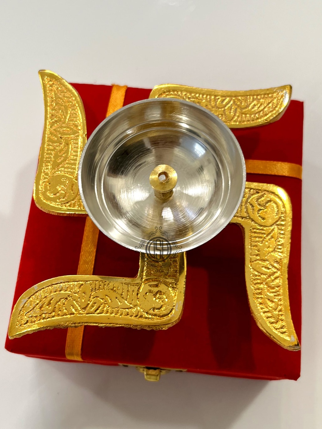 

DSH Crafting Your Curiosity Gold toned Textured Brass Swastik Diya
