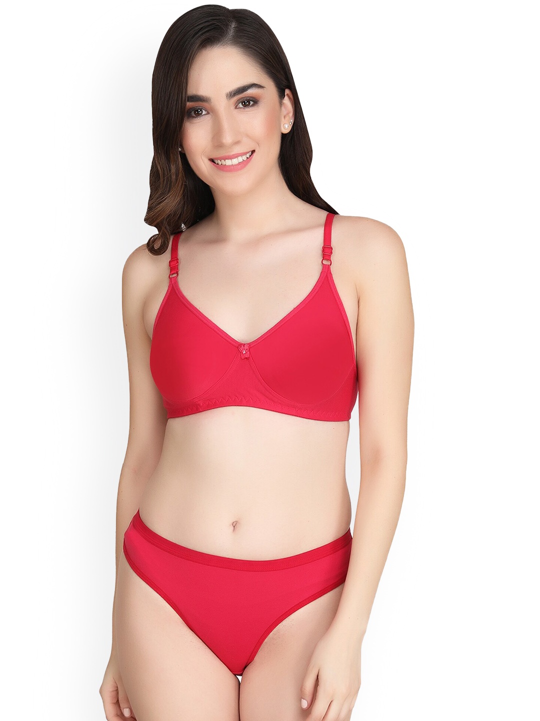 

Liigne Lightly Padded Everyday Lingerie Set VC0320, Red