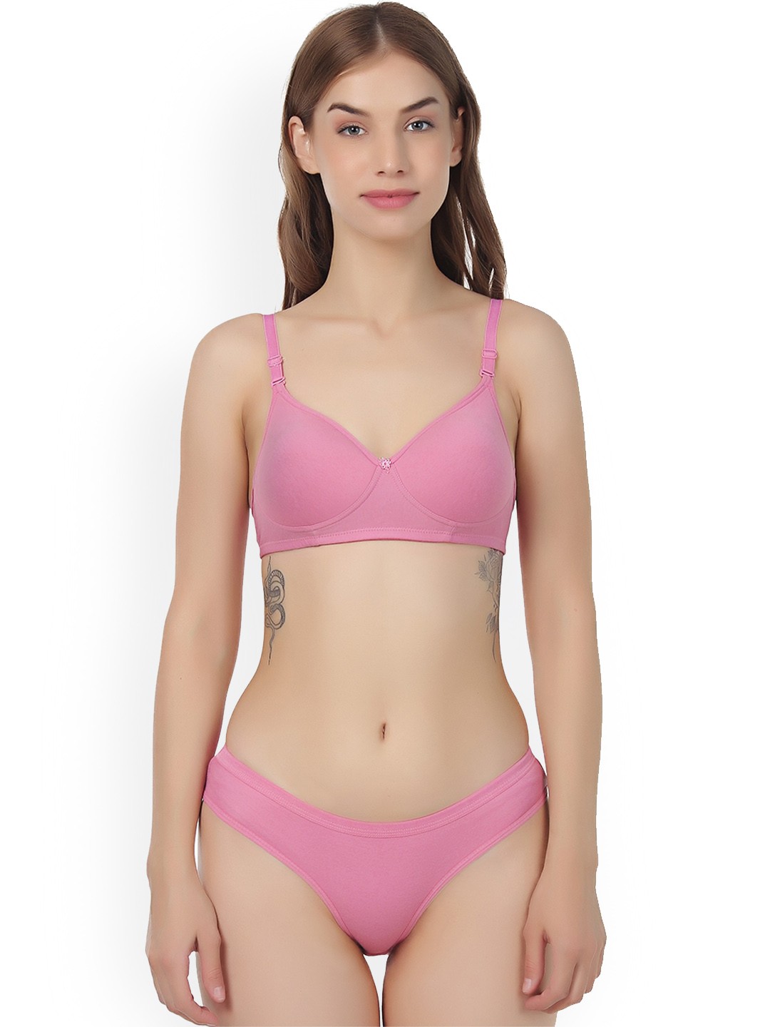 

Liigne Non Padded Lingerie Set, Pink