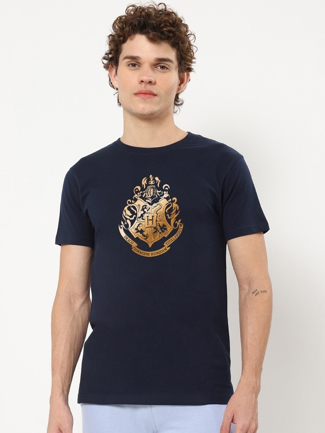 

Bewakoof Navy Blue Harry Potter Printed Cotton T-shirt