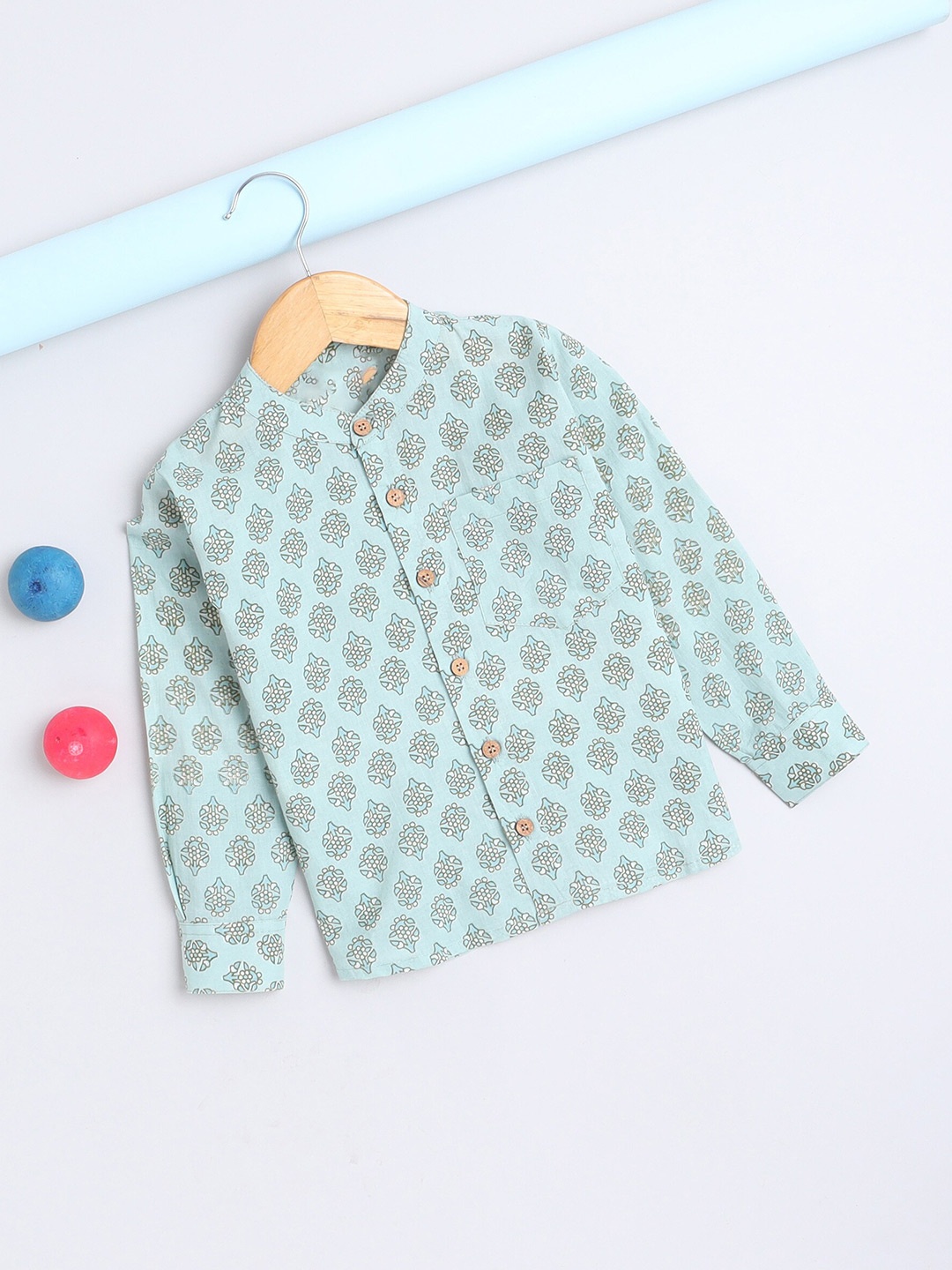 

The Magic Wand Boys Printed Cotton Classic Shirt, Blue