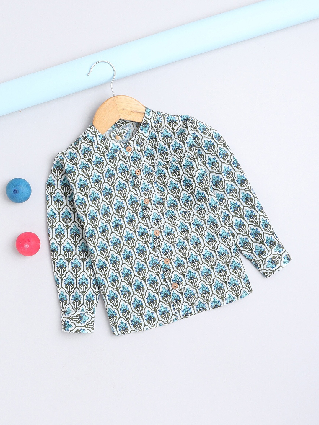 

The Magic Wand Boys Printed Classic Shirt, Blue