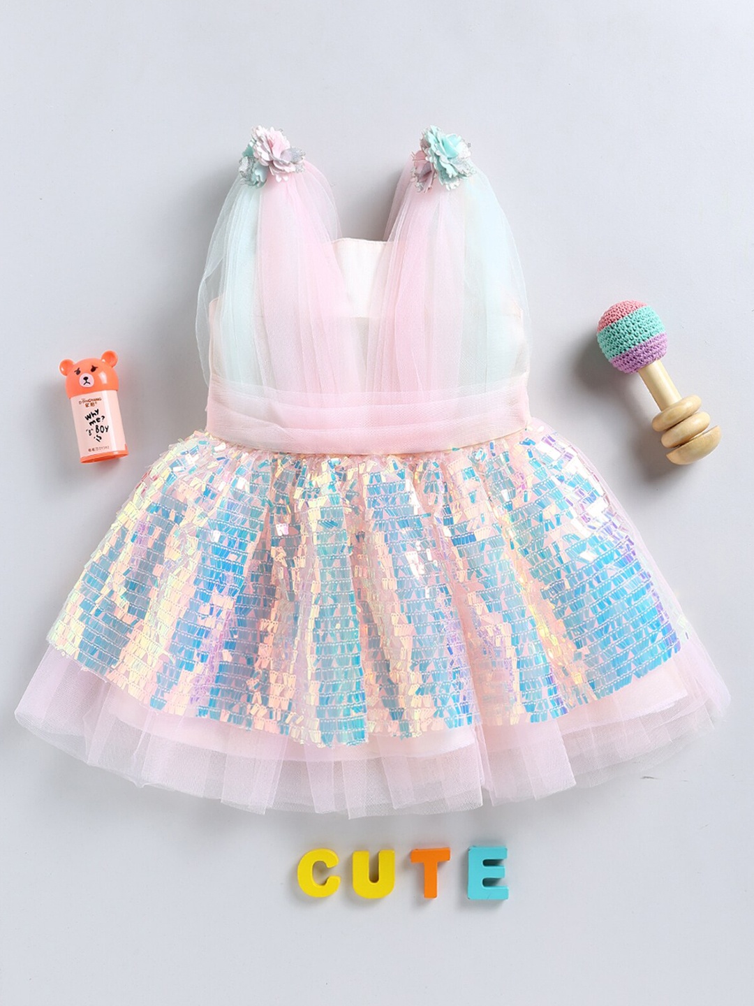 

BAESD Self Design Fit & Flare Dress, Pink