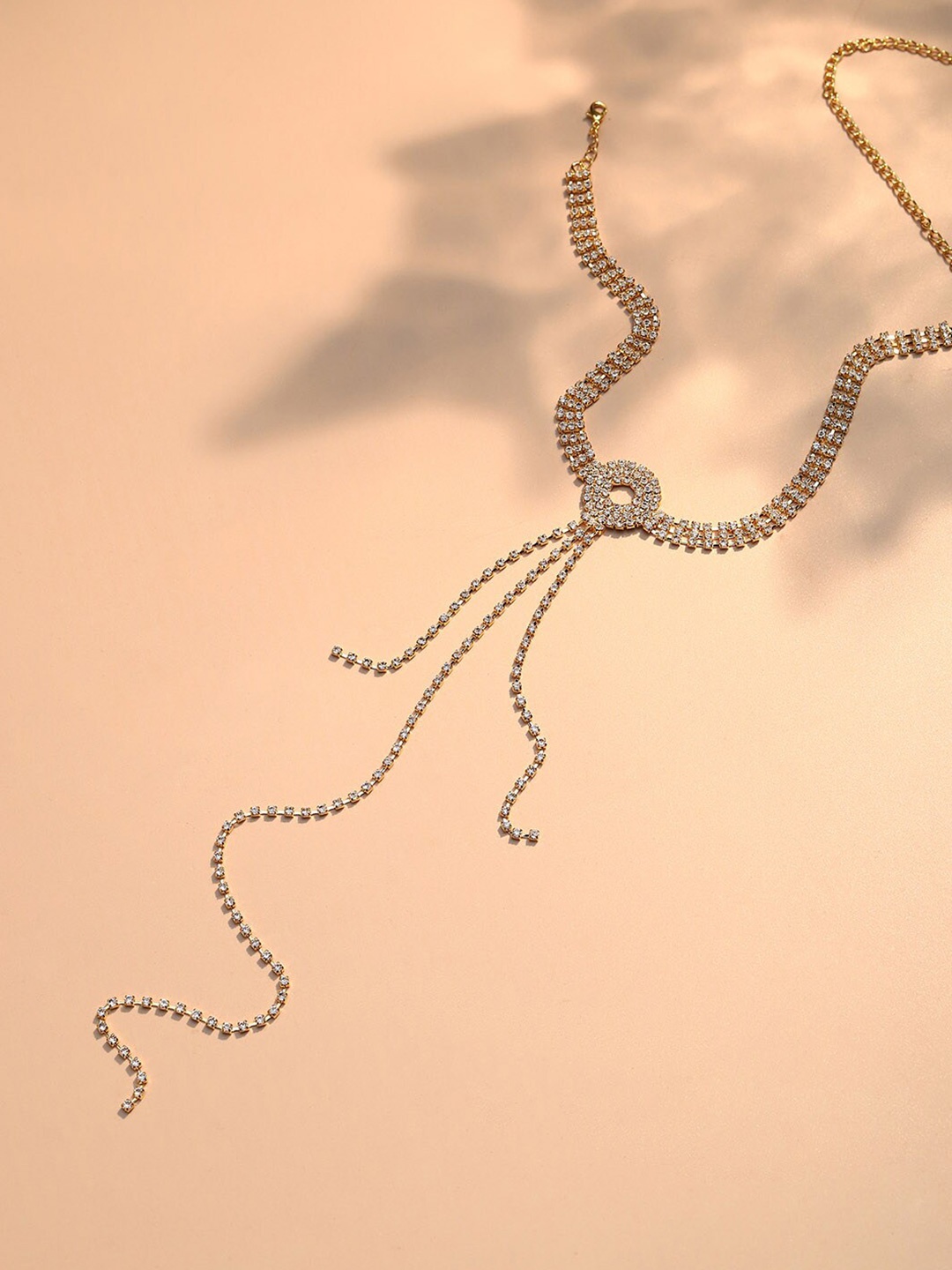 

SOHI Gold-Plated Stone-Studded Necklace