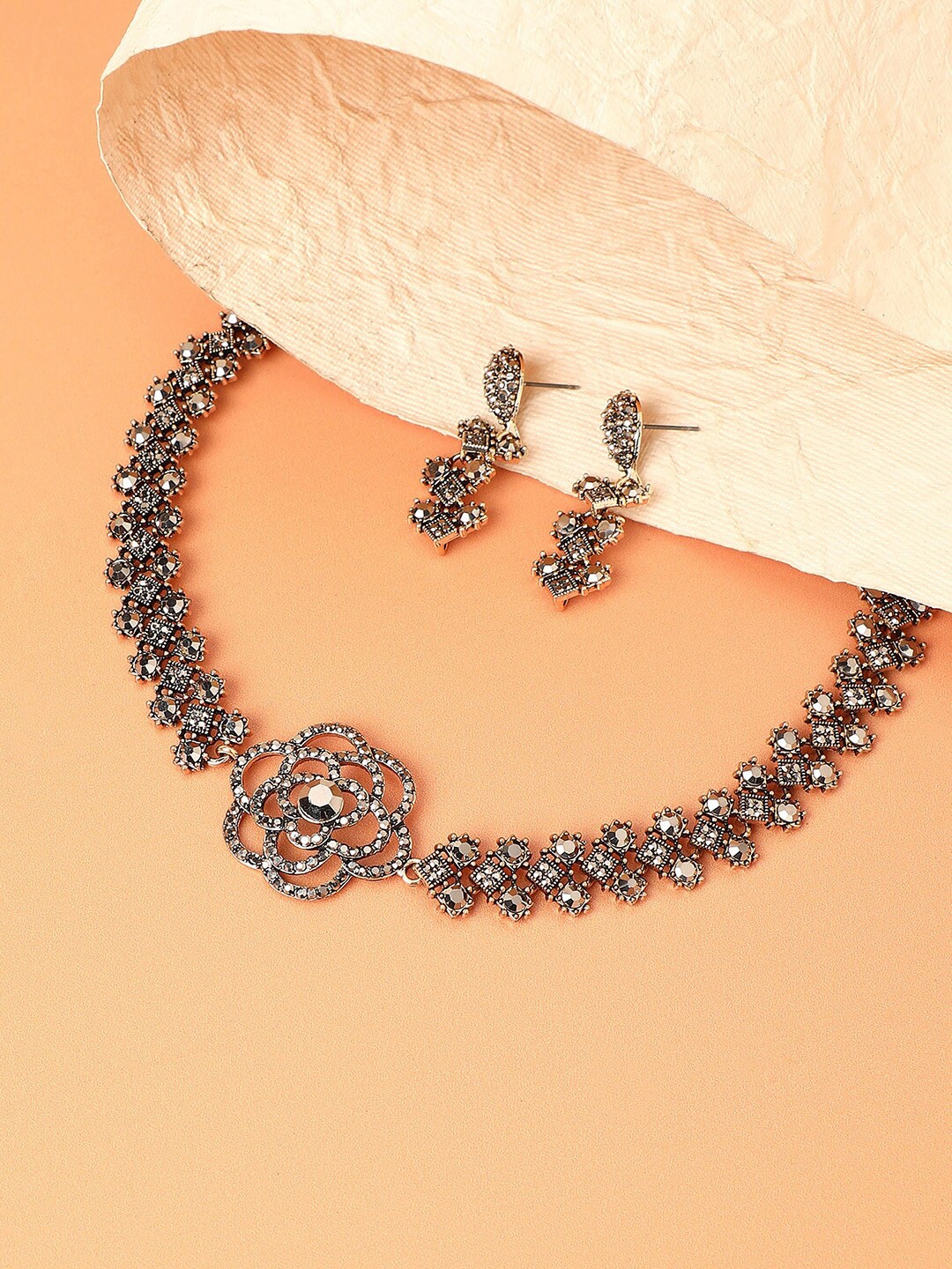 

SOHI Gold-Plated Stone-Studded Jewellery Set