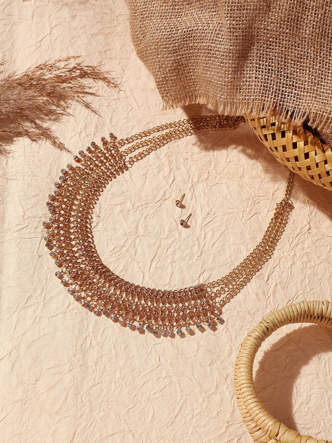 

SOHI Gold-Plated Stones-Studded Jewellery Set