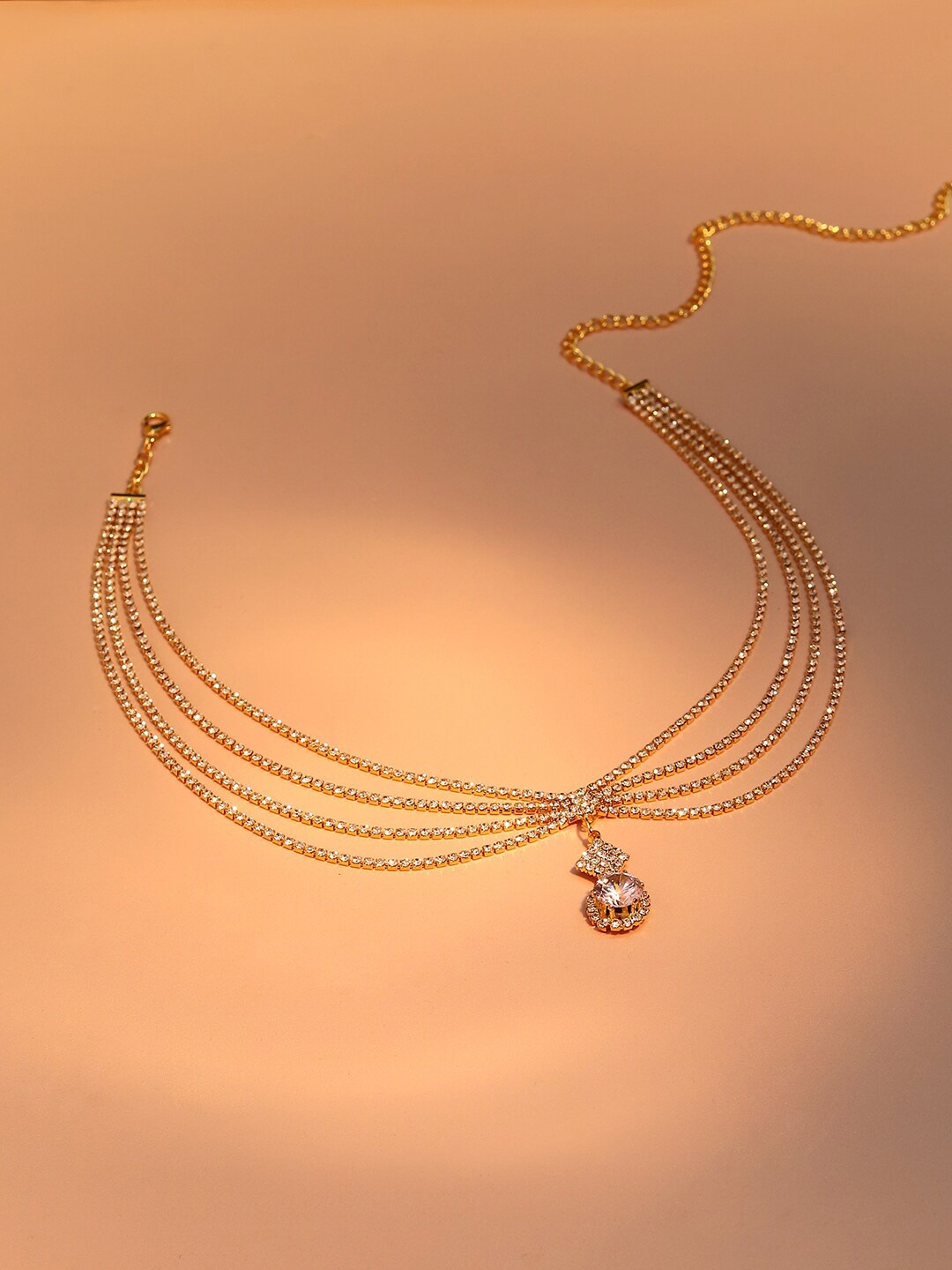 

SOHI Silver-Plated Choker Necklace, Gold
