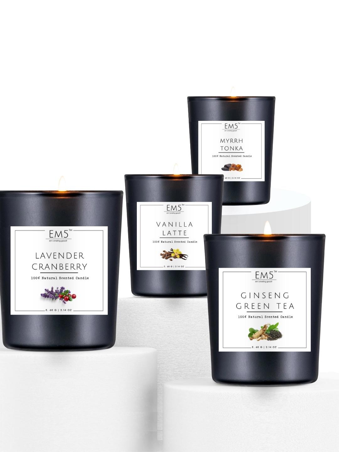 

EM5 White & Black 4 Pieces Scented Jar Candles