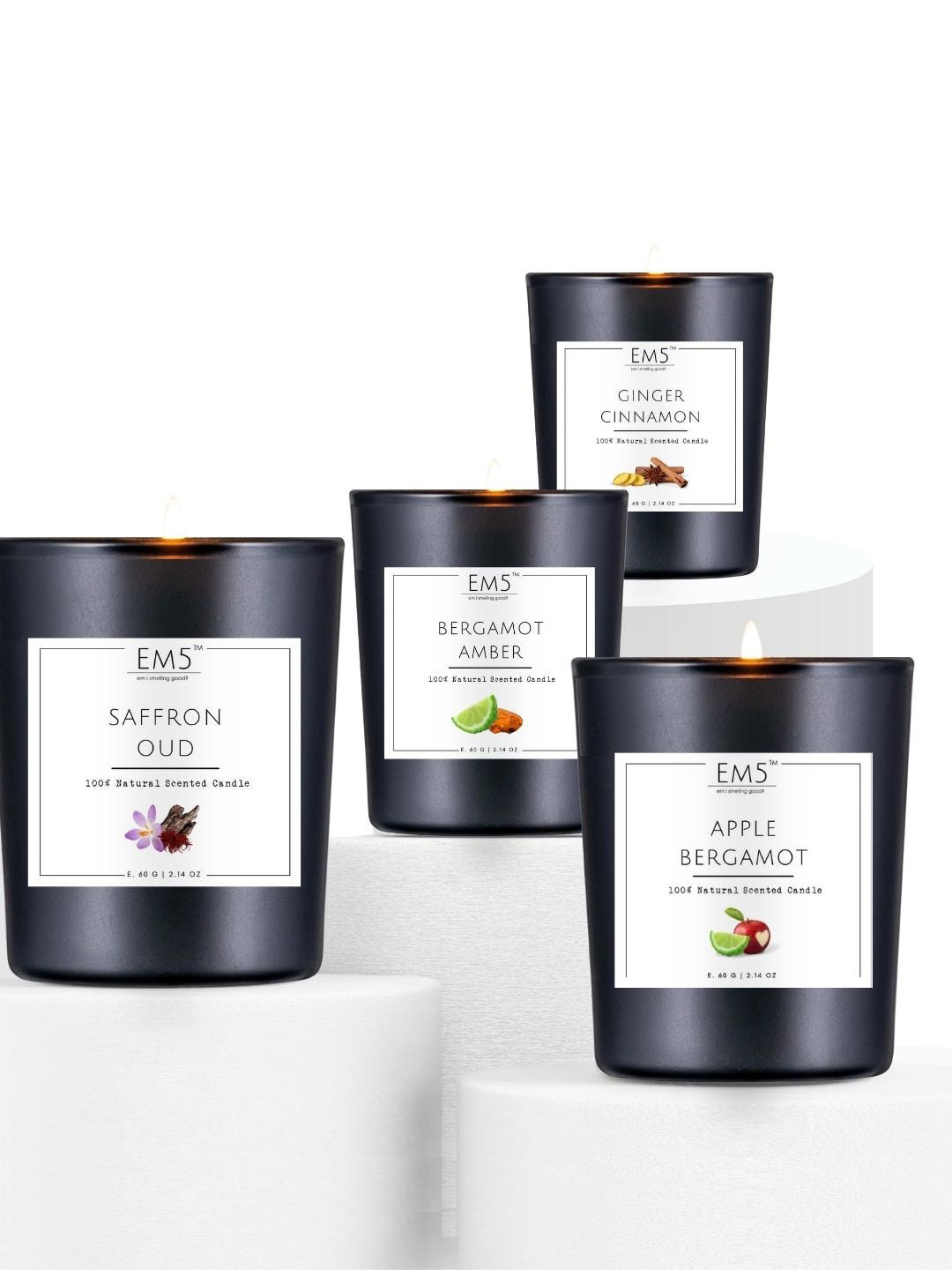 

EM5 White & Black 4 Pieces Scented Jar Candles