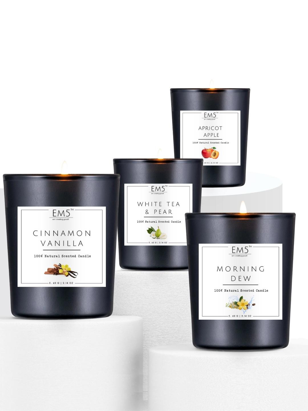 

EM5 White & Black 4 Pieces Scented Jar Candles