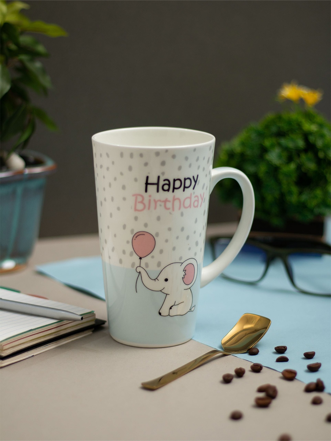 

JCPL White 2 Pieces Ceramic Glossy Milk/Coffee Mugs 540 ml Each