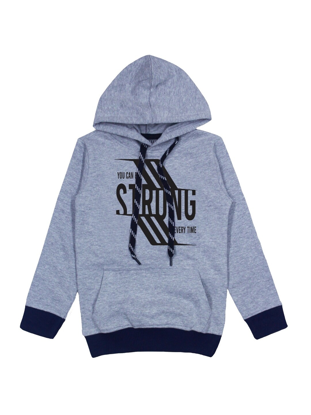 

CoolTees4U Kids Typography Printed Hooded Cotton Fleece Sweatshirt, Grey