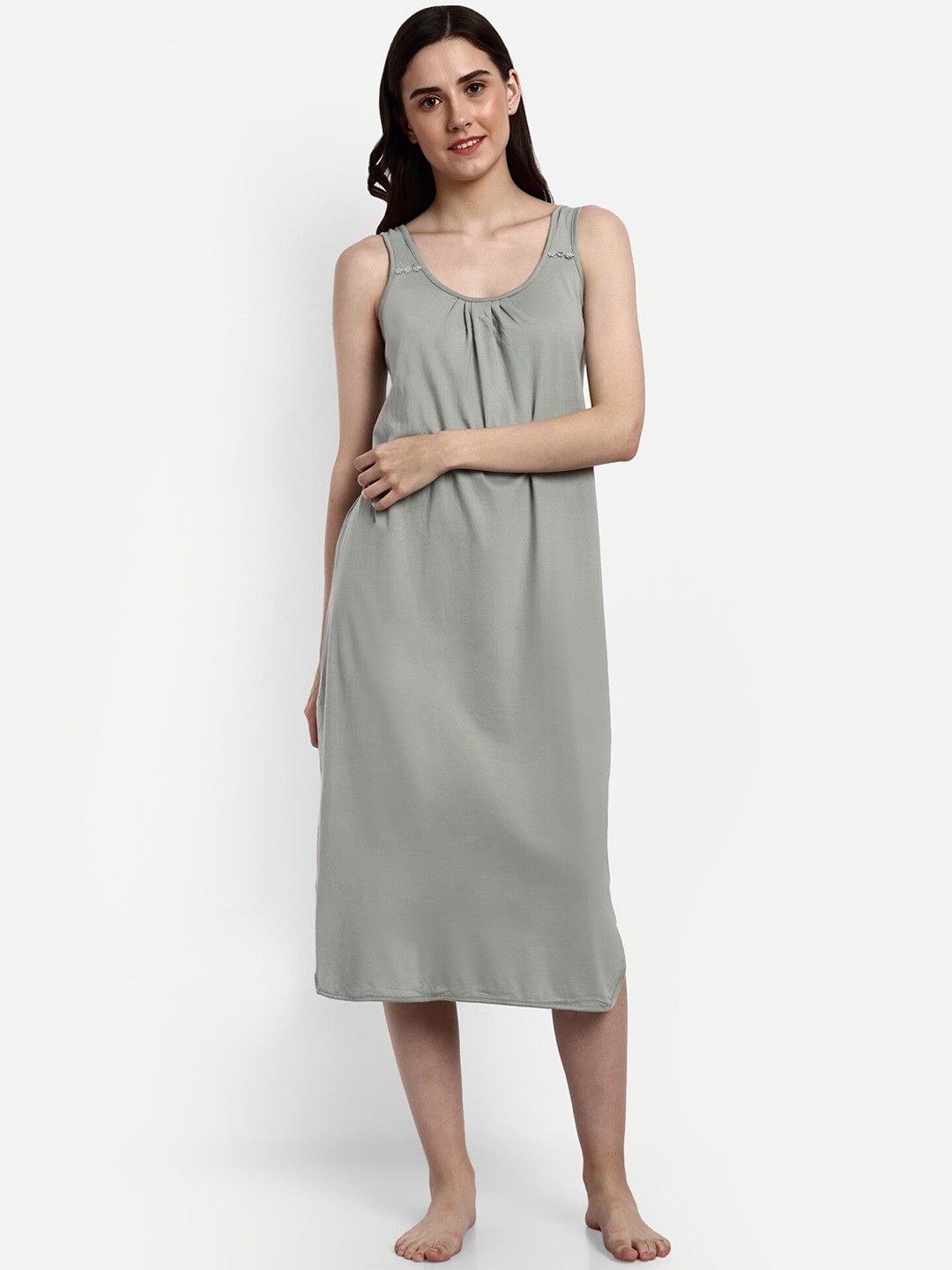 

BLAZON Pure Cotton Nighty Slip, Grey