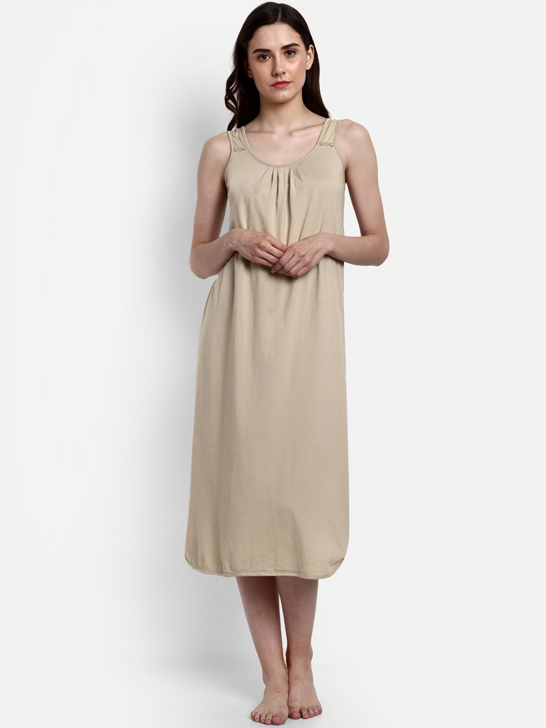 

BLAZON Pure Cotton Nighty Slip, Beige