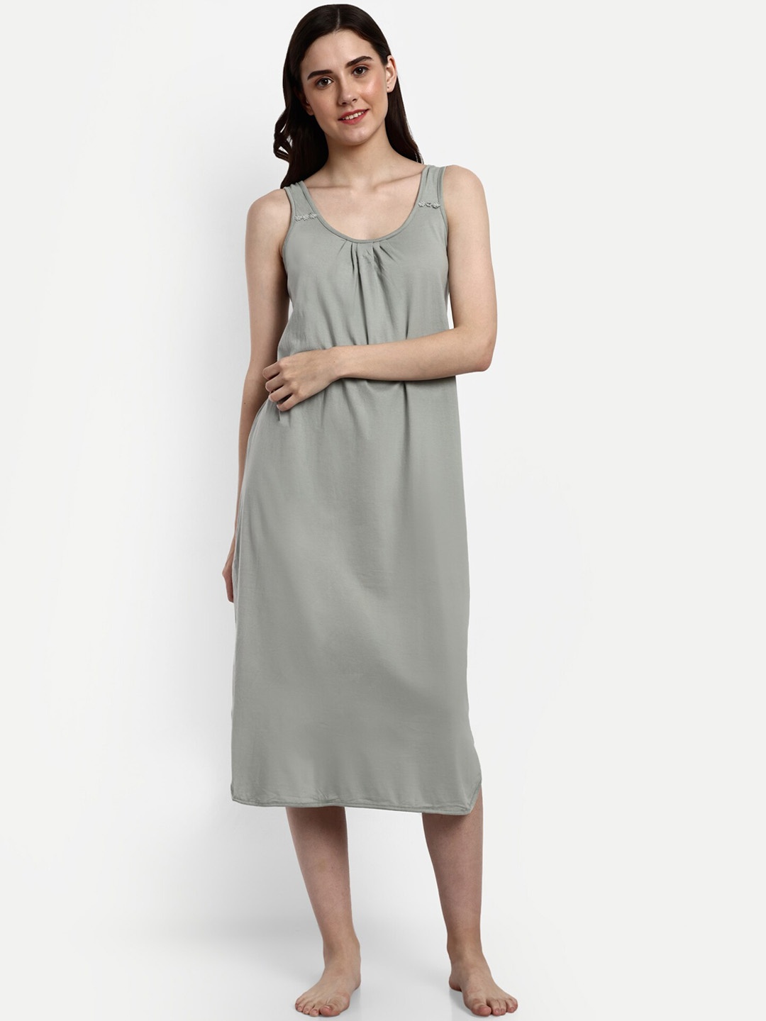 

BLAZON Pure Cotton Nighty Slip, Grey