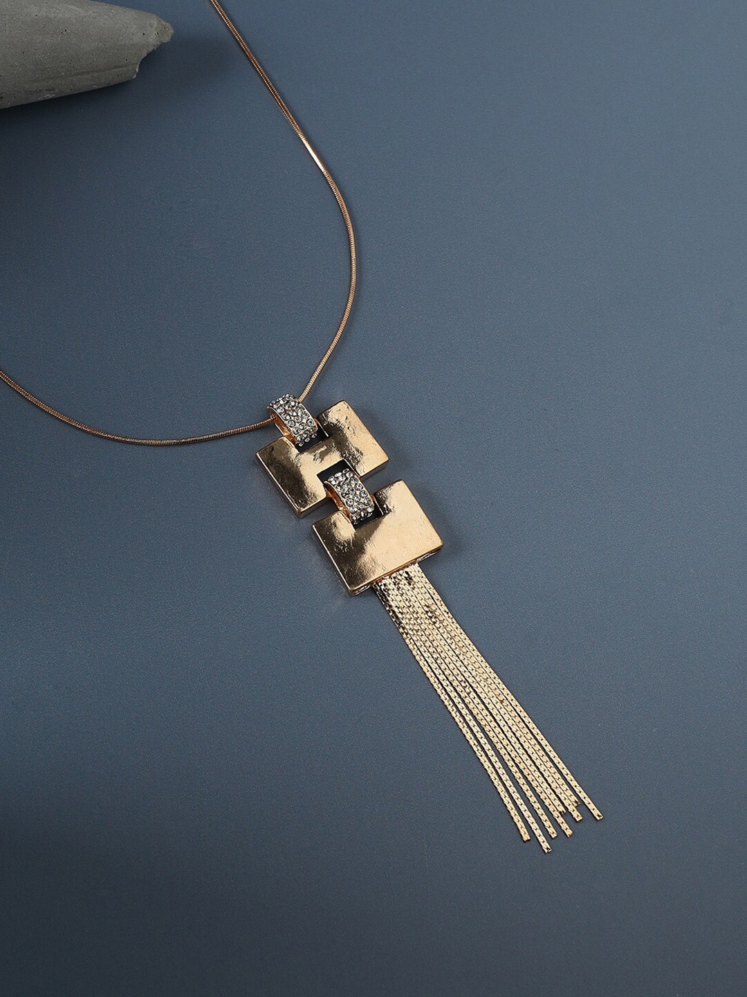 

SOHI Gold-Plated Stone-Studded Necklace