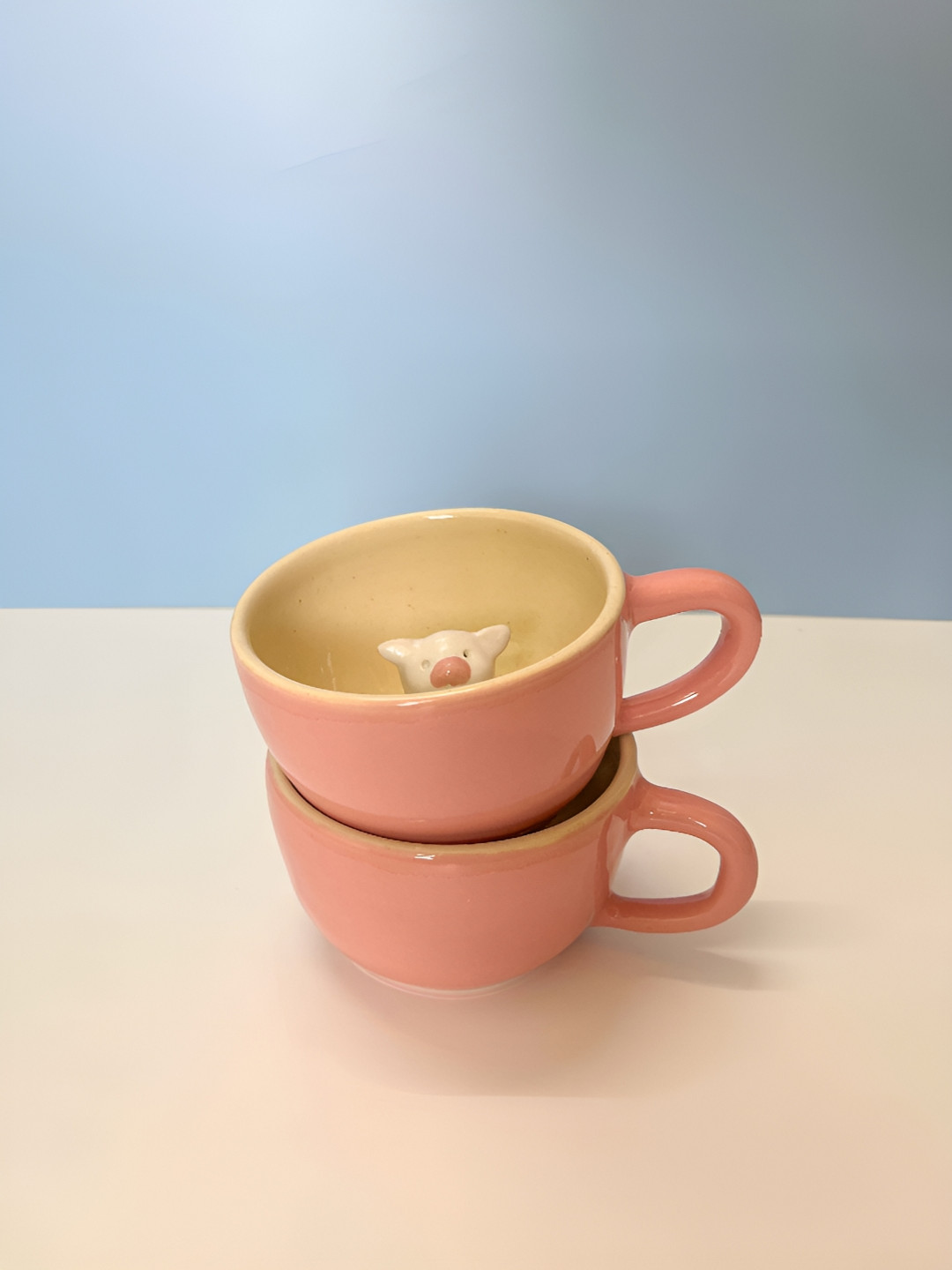 

The Orby House Pink Handcrafted and Hand Painted Pig Miniature Ceramic Glossy Cup 250 ml