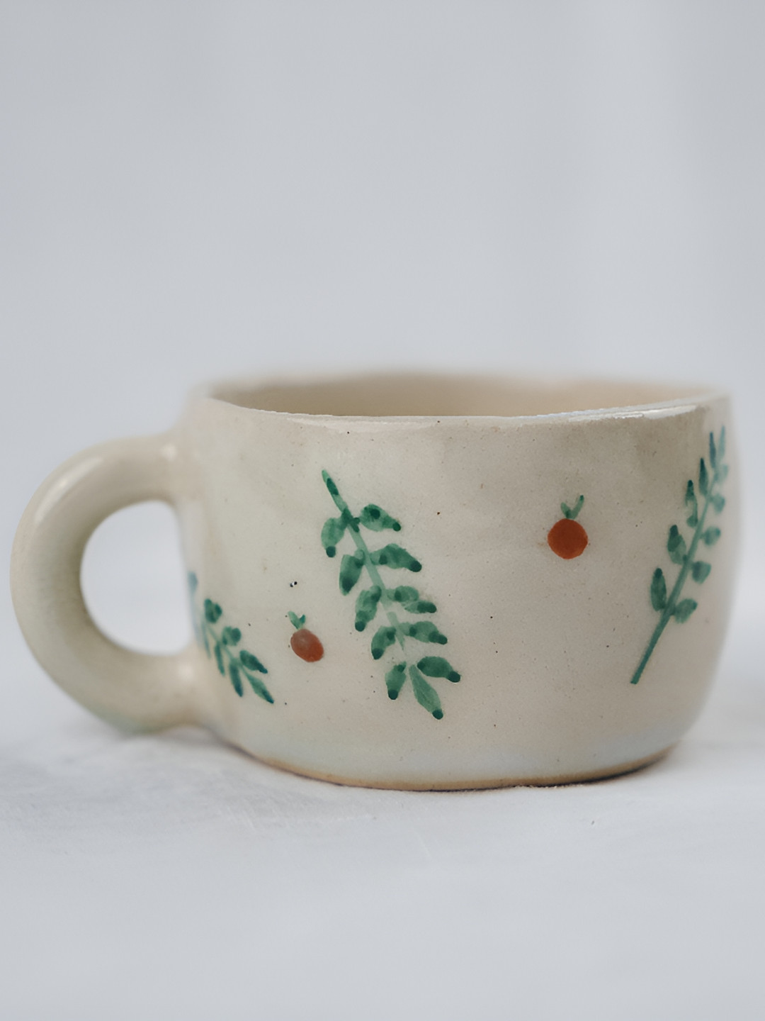 

The Orby House White Textured Ceramic Glossy Mug