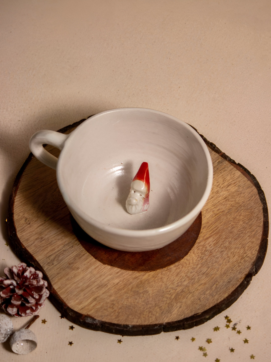 

The Orby House White Textured Ceramic Glossy Mugs 200 ml Each