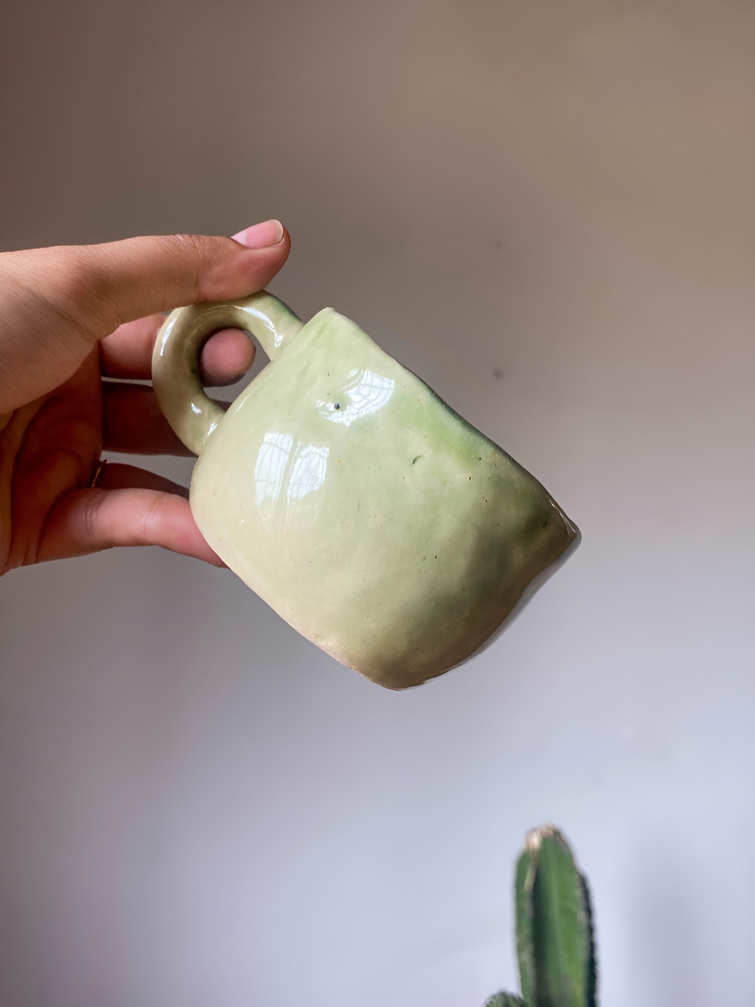 

The Orby House Green 2 Pieces Textured Ceramic Glossy Cups 100 ml