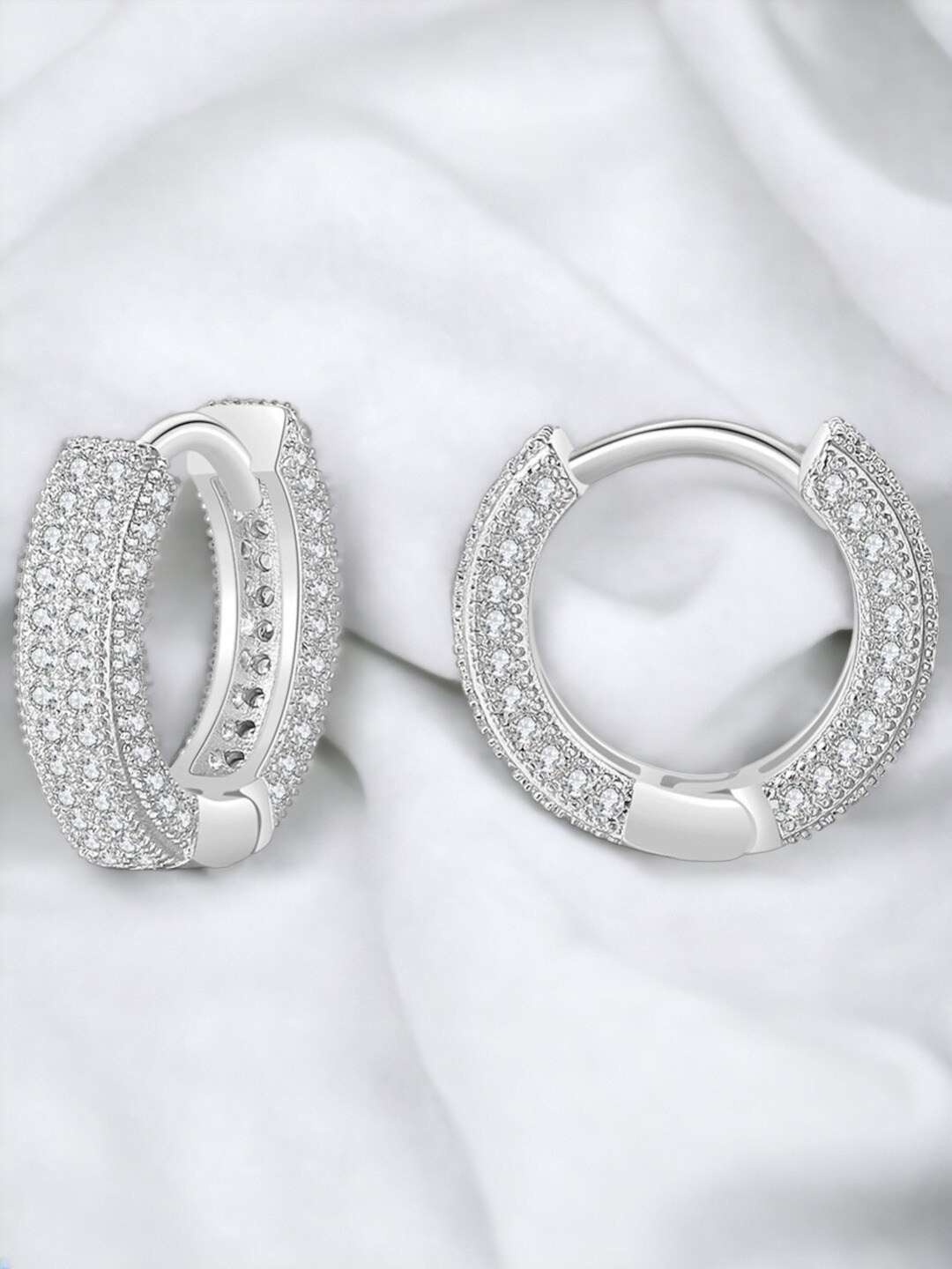 

Designs & You Silver-Plated Circular Hoop Earrings