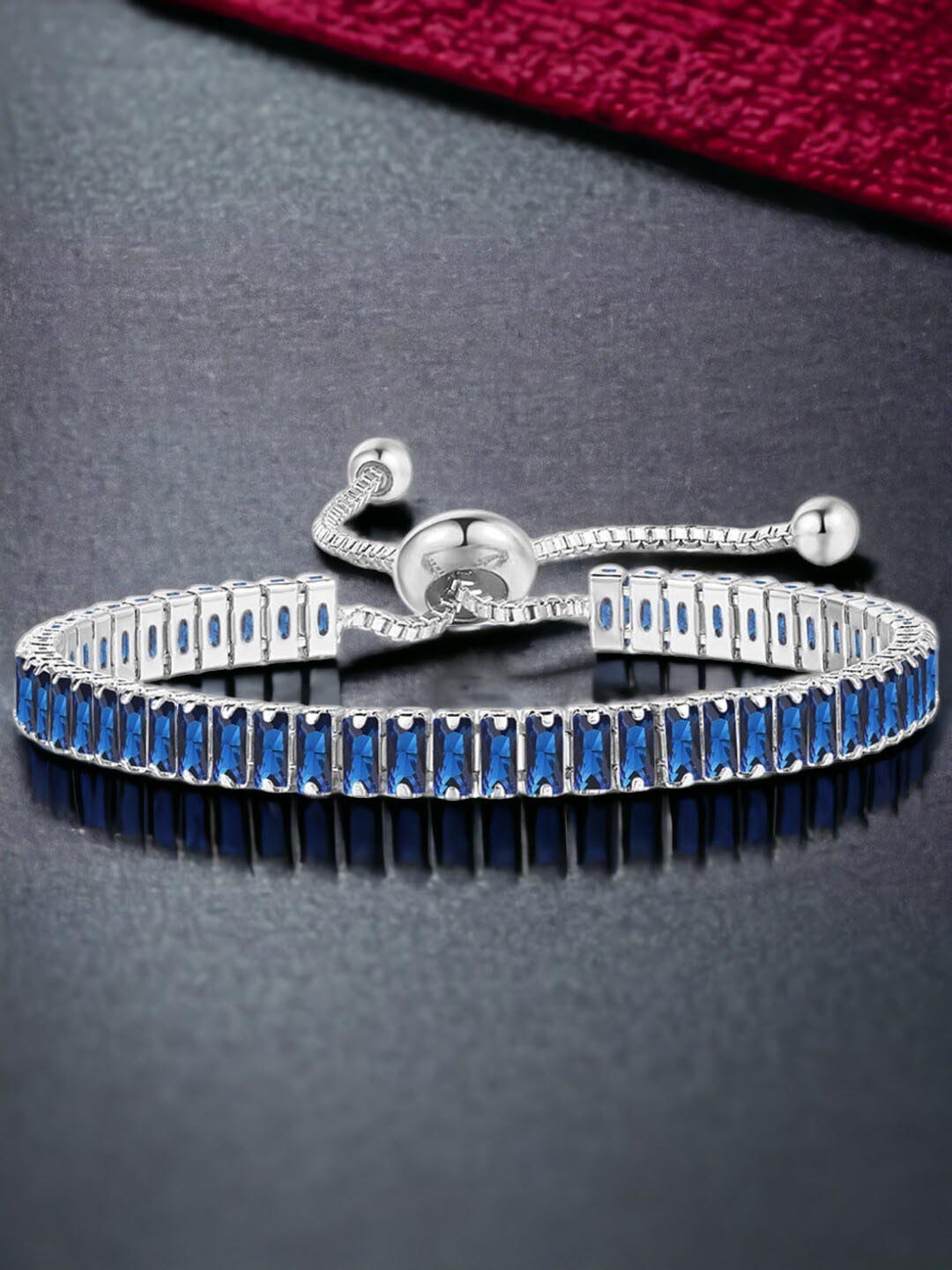 

Designs & You Silver-Plated Cubic Zirconia-Studded Wraparound Bracelet