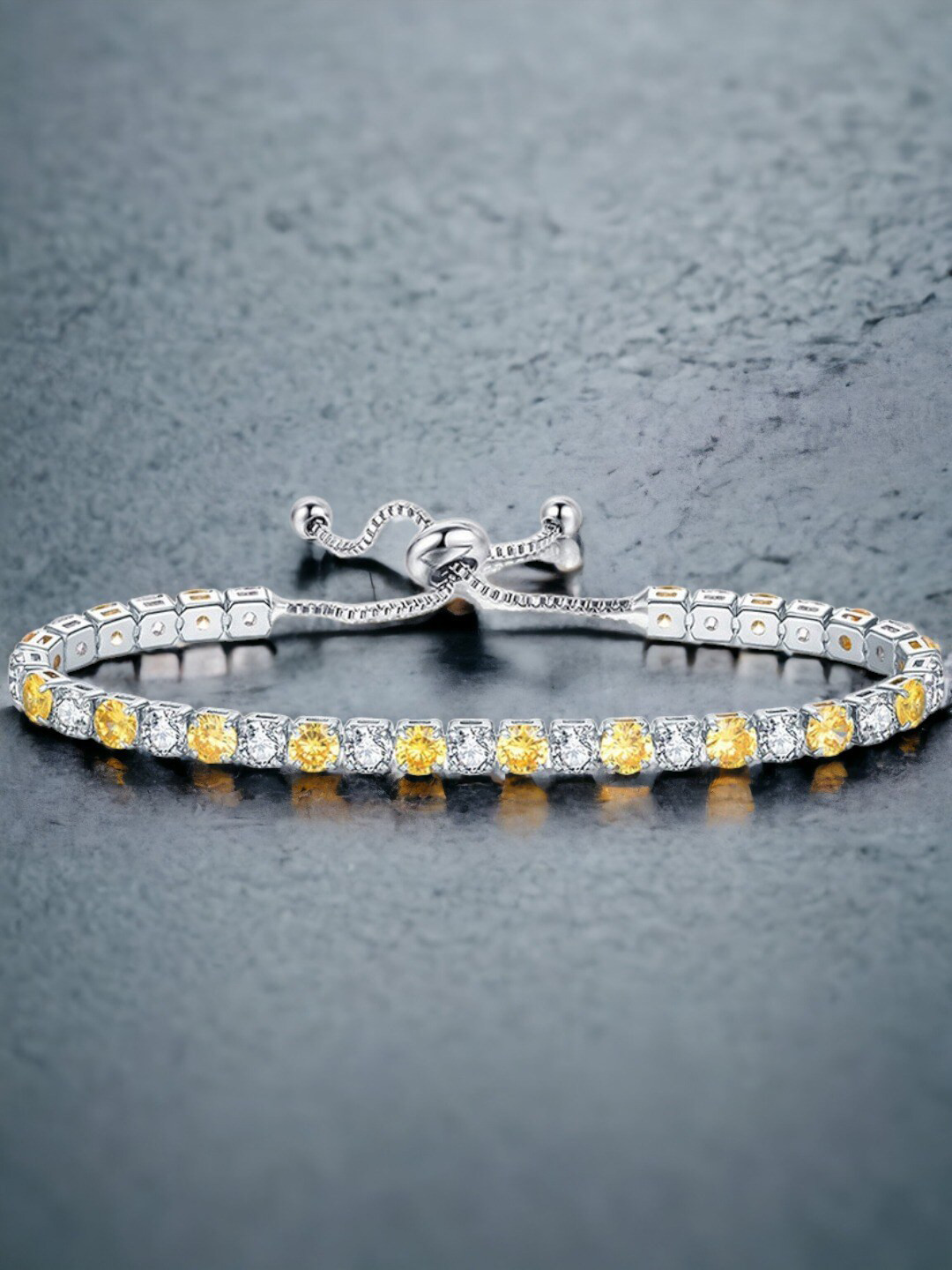 

Designs & You Women Silver-Plated Cubic Zirconia Wraparound Bracelet
