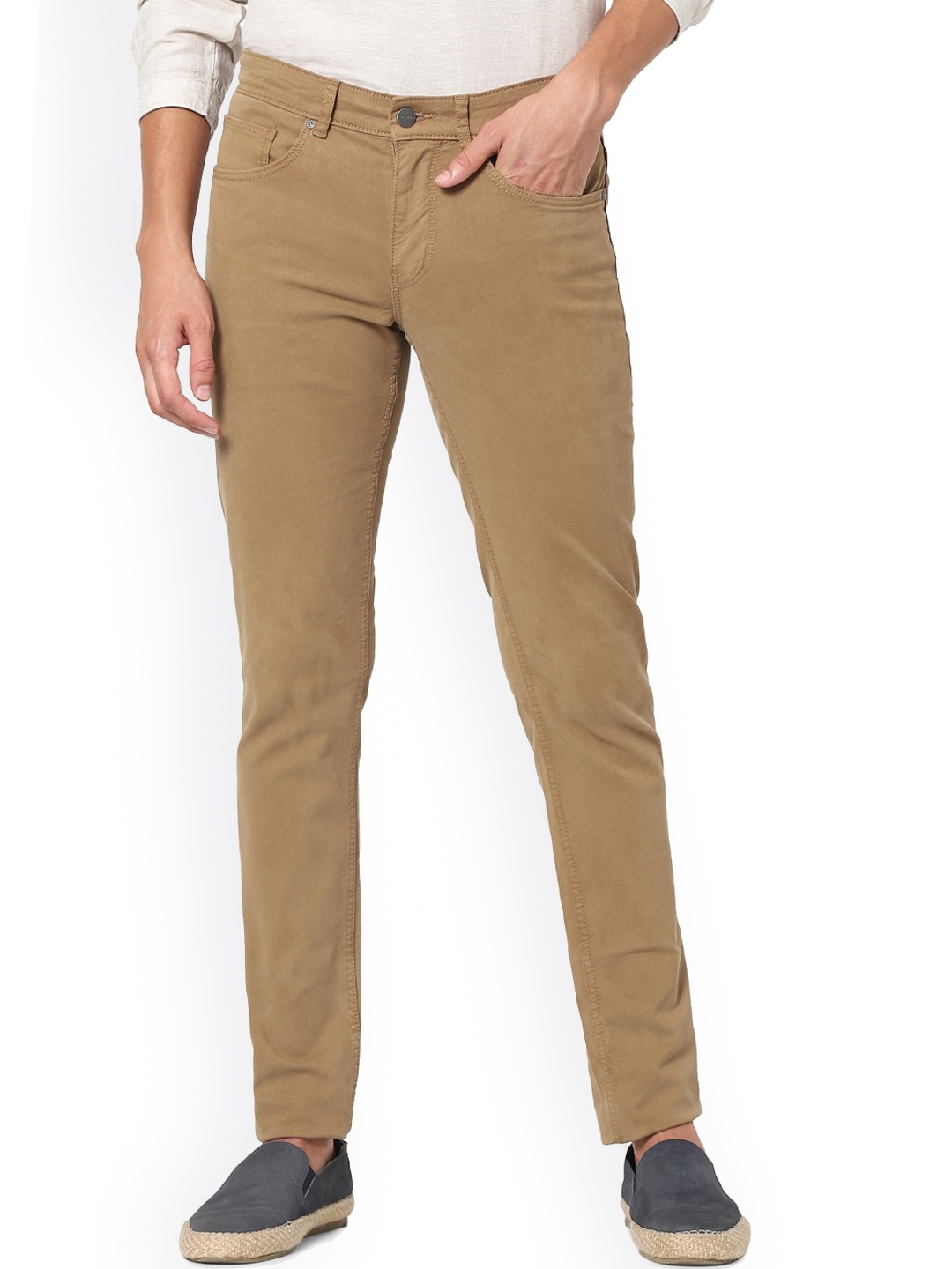 

Celio Men Slim Fit Mid-Rise Coloured Shade Clean Look Jeans, Camel brown