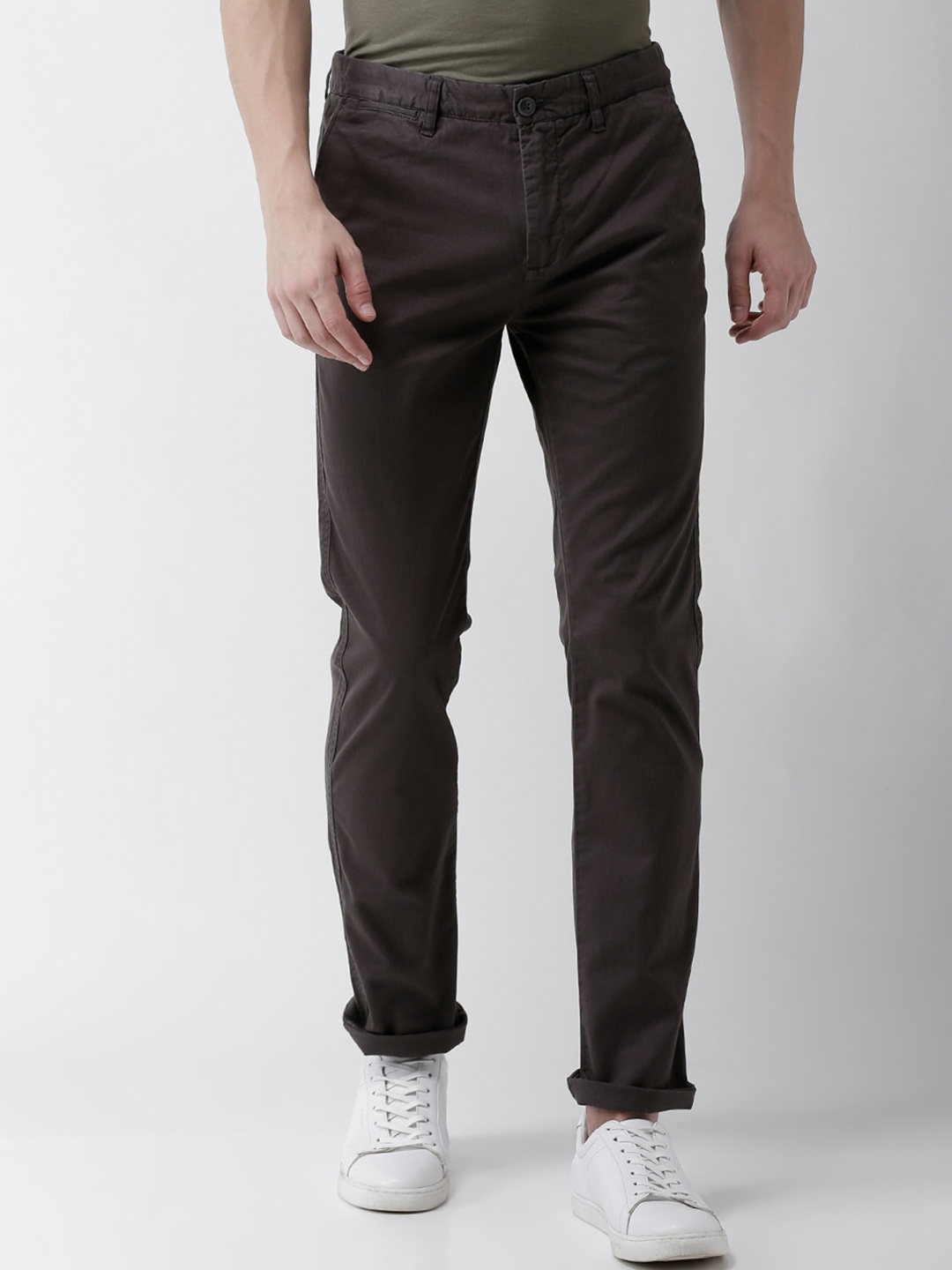 

Celio Men Slim Fit Mid Rise Trousers, Grey